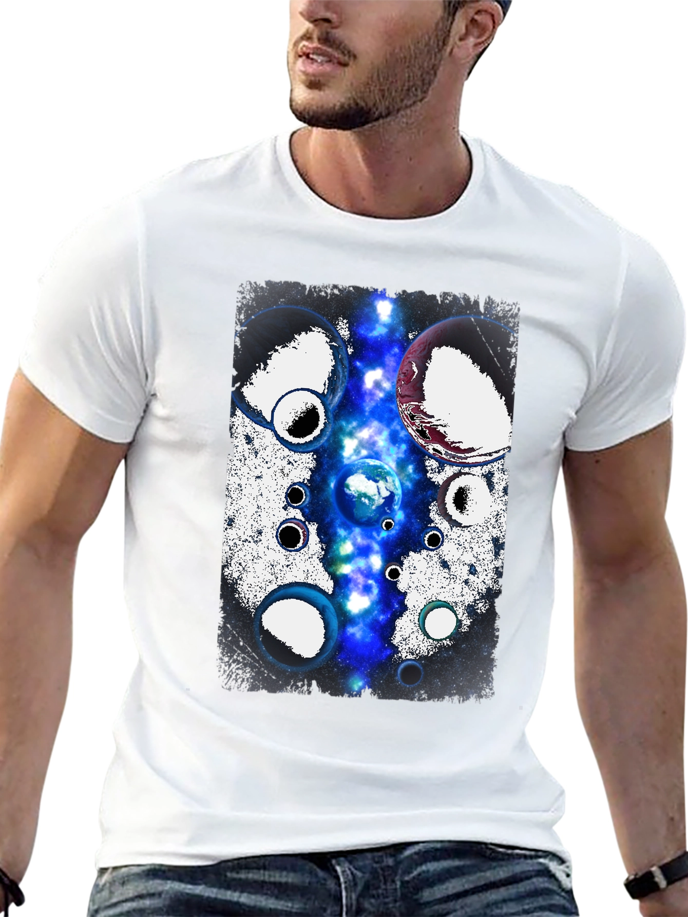 Cosmic Planets Black T-Shirt