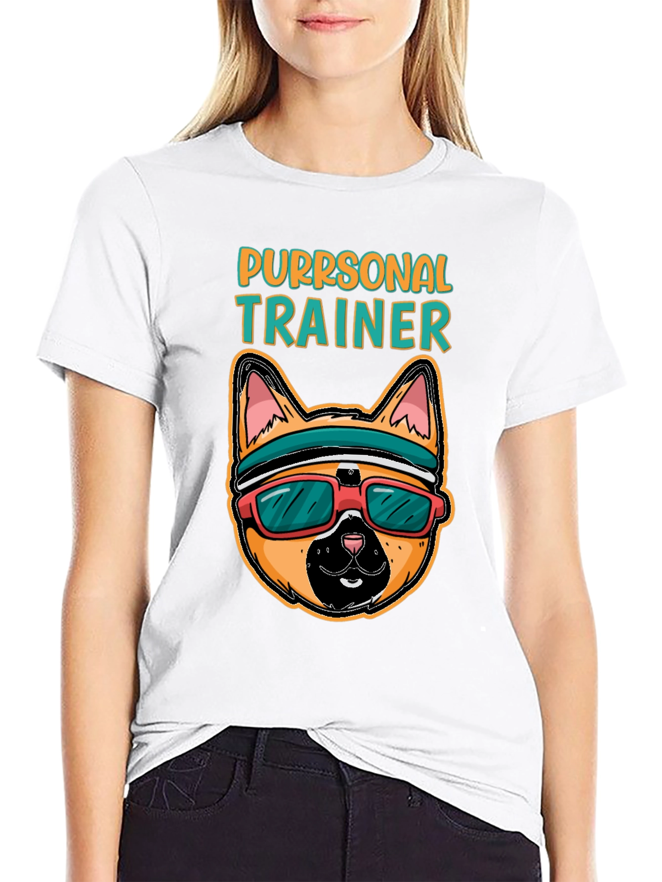 Purrsonal Trainer Cat Graphic T-Shirt