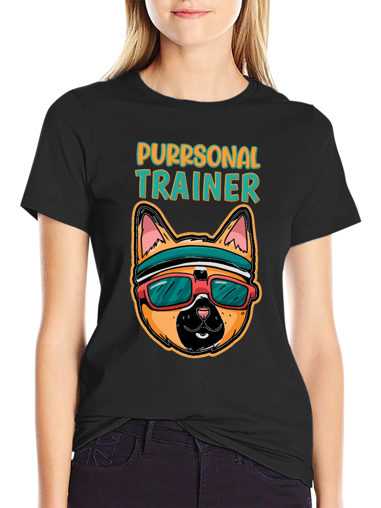 Purrsonal Trainer Cat Graphic T-Shirt
