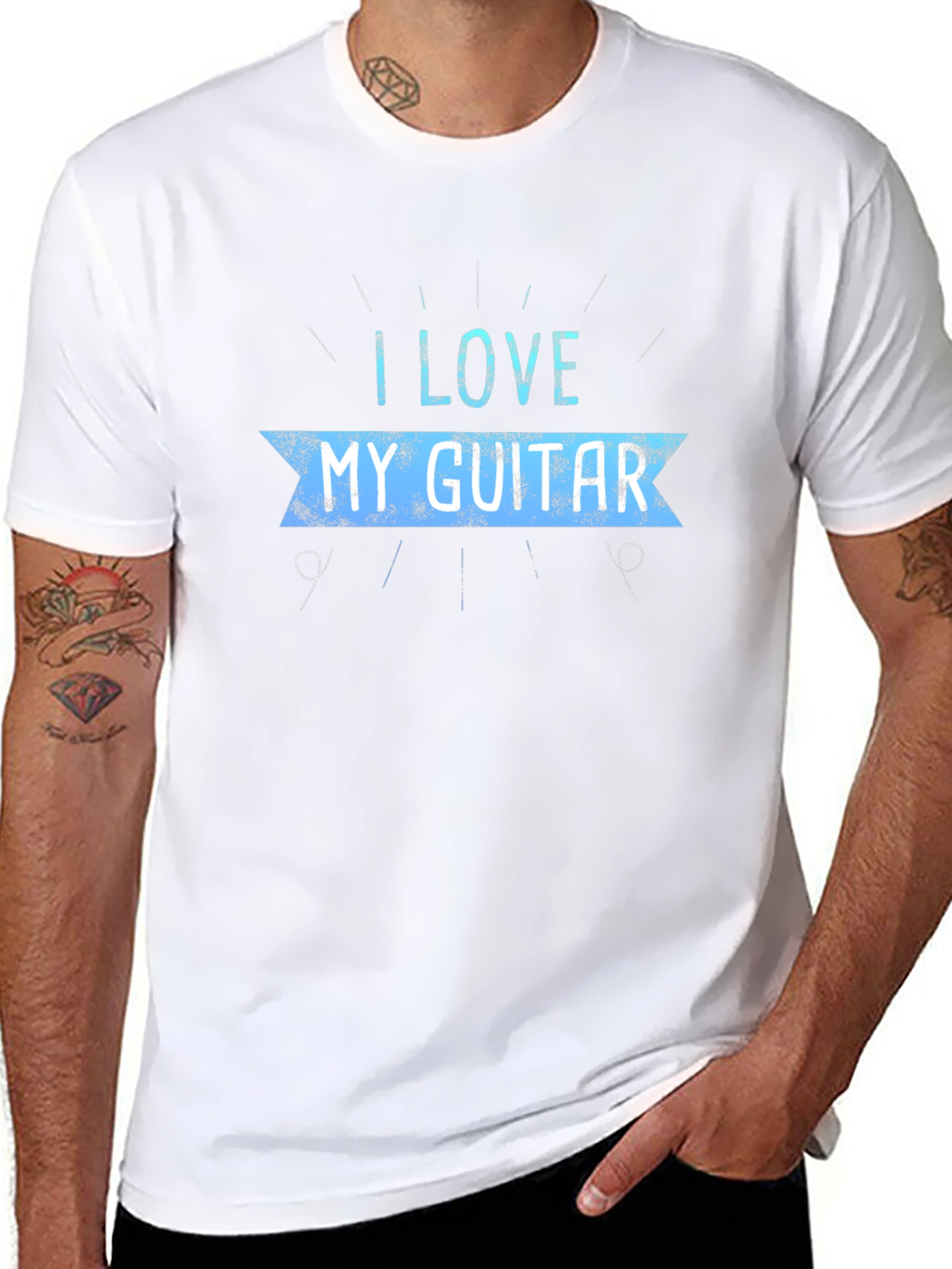 I Love My Guitar Graphic Tee - Black
