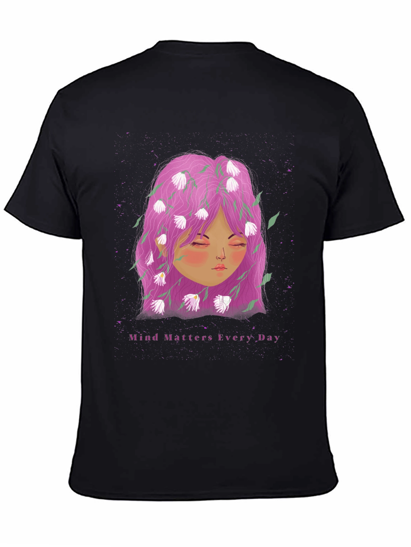 Mind Matters Tee - Floral Head Black T-Shirt