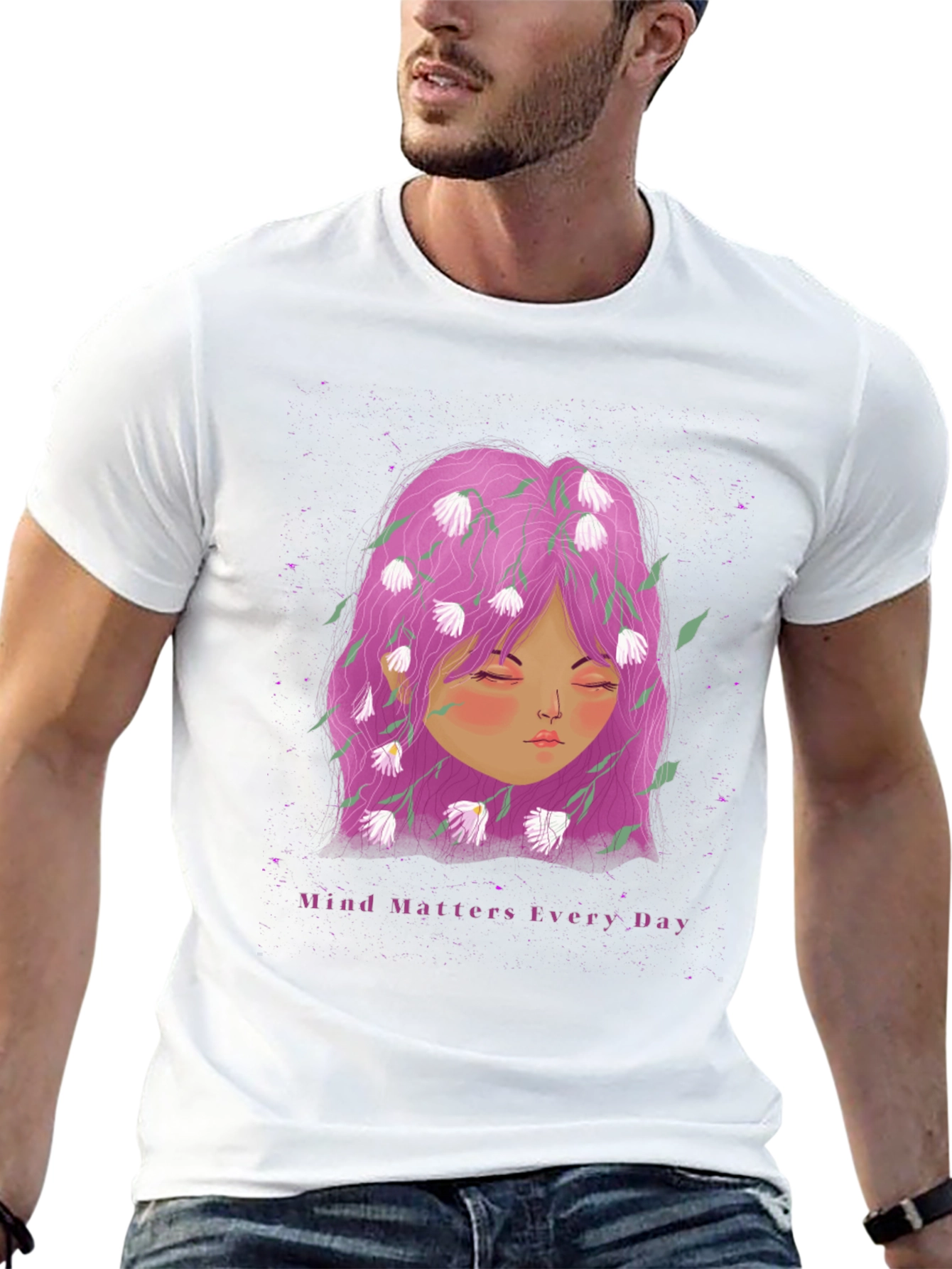 Mind Matters Tee - Floral Head Black T-Shirt