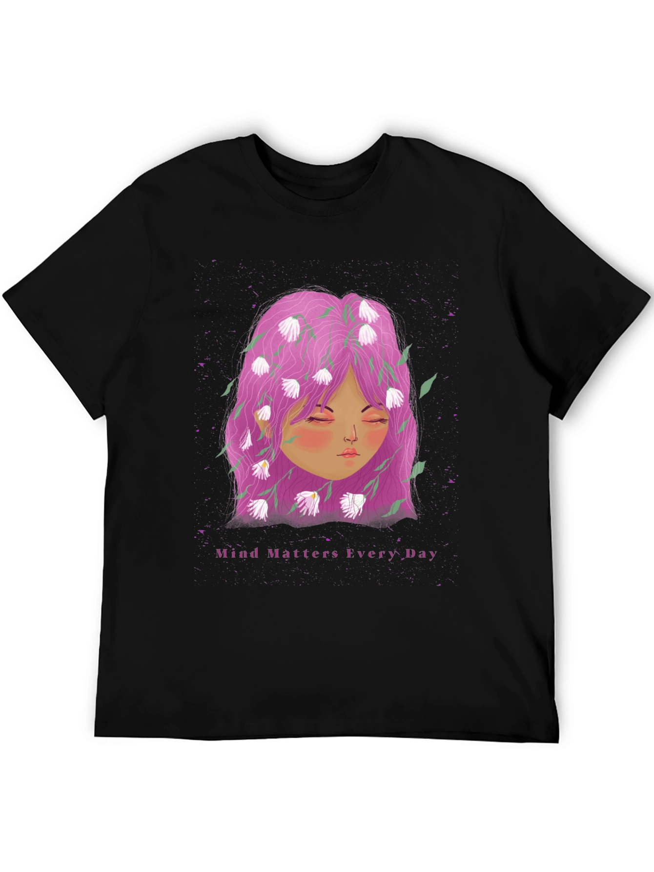 Mind Matters Tee - Floral Head Black T-Shirt