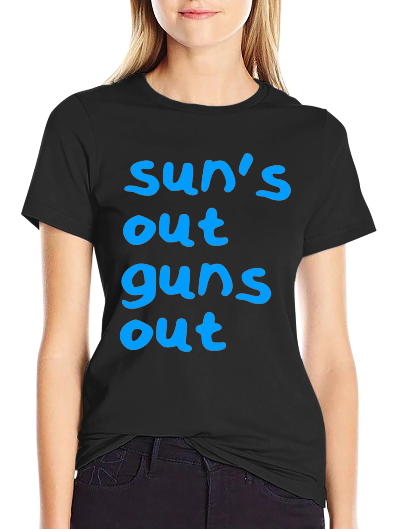 Suns Out Guns Out Black T-Shirt
