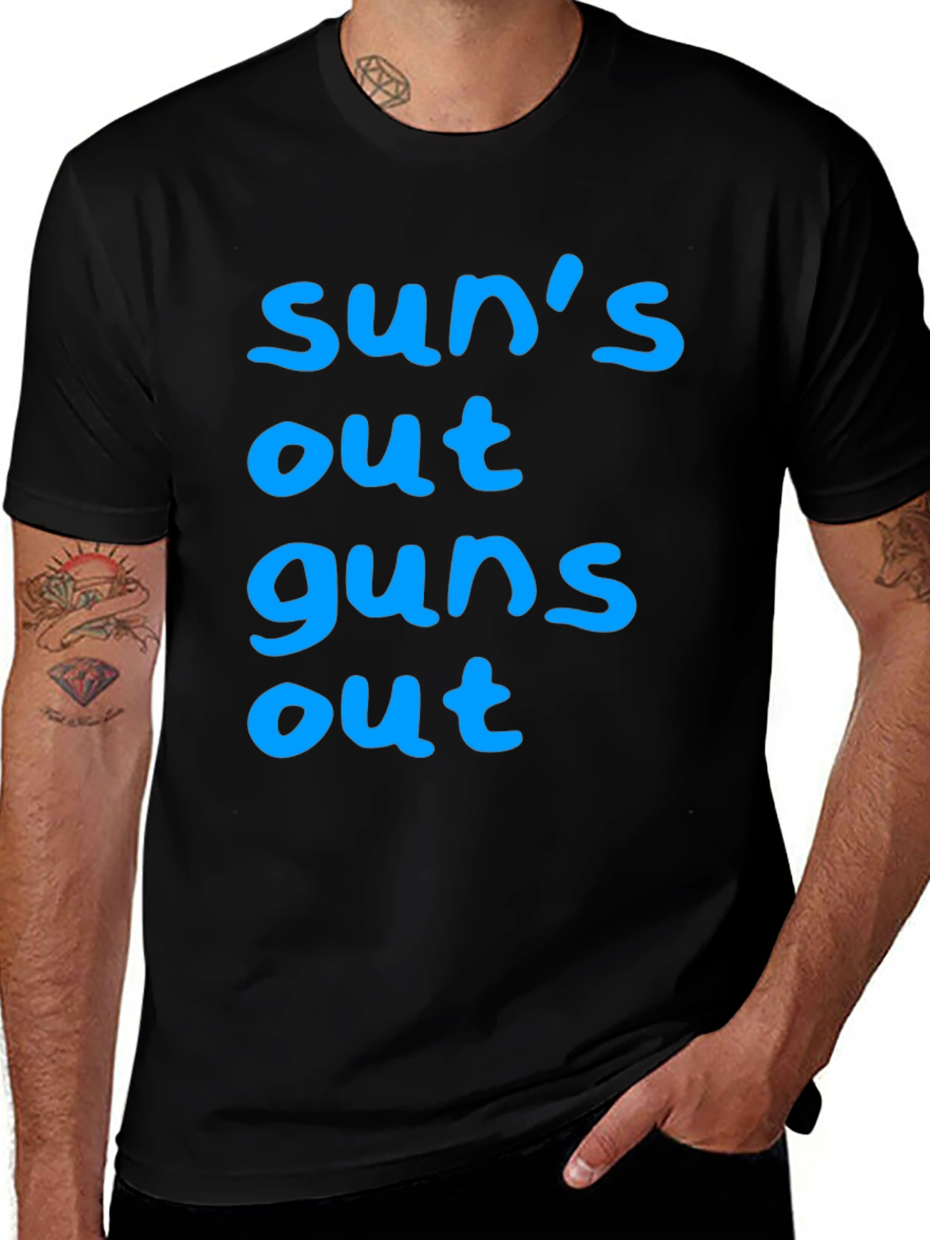 Suns Out Guns Out Black T-Shirt