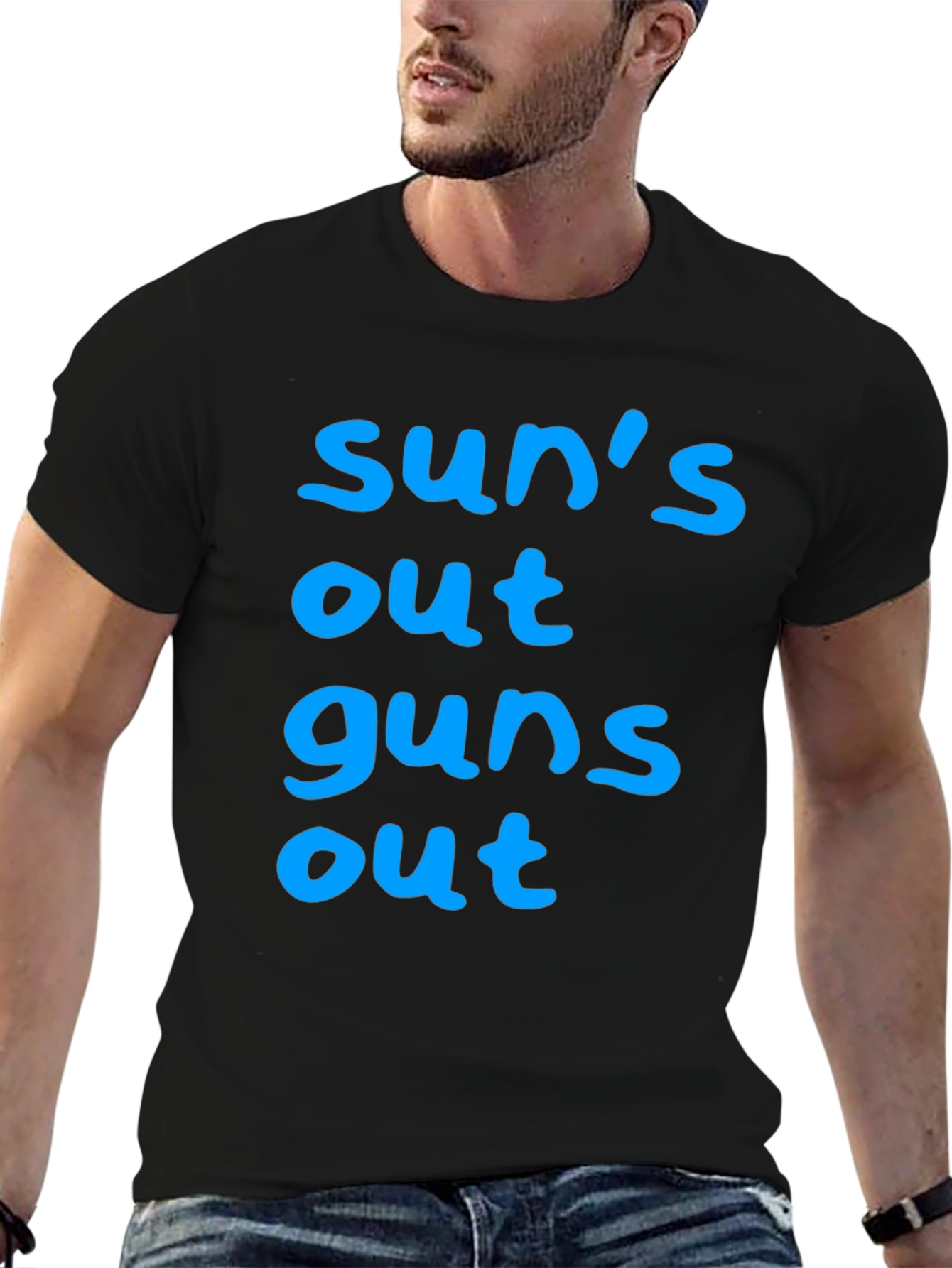 Suns Out Guns Out Black T-Shirt