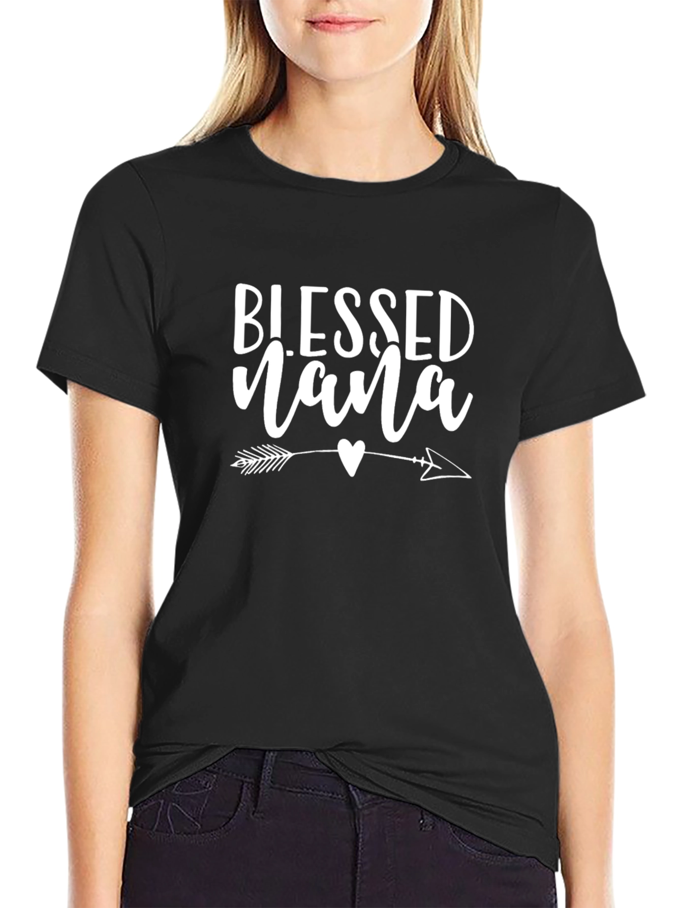 Blessed Nana T-Shirt - Cute Arrow Heart Design