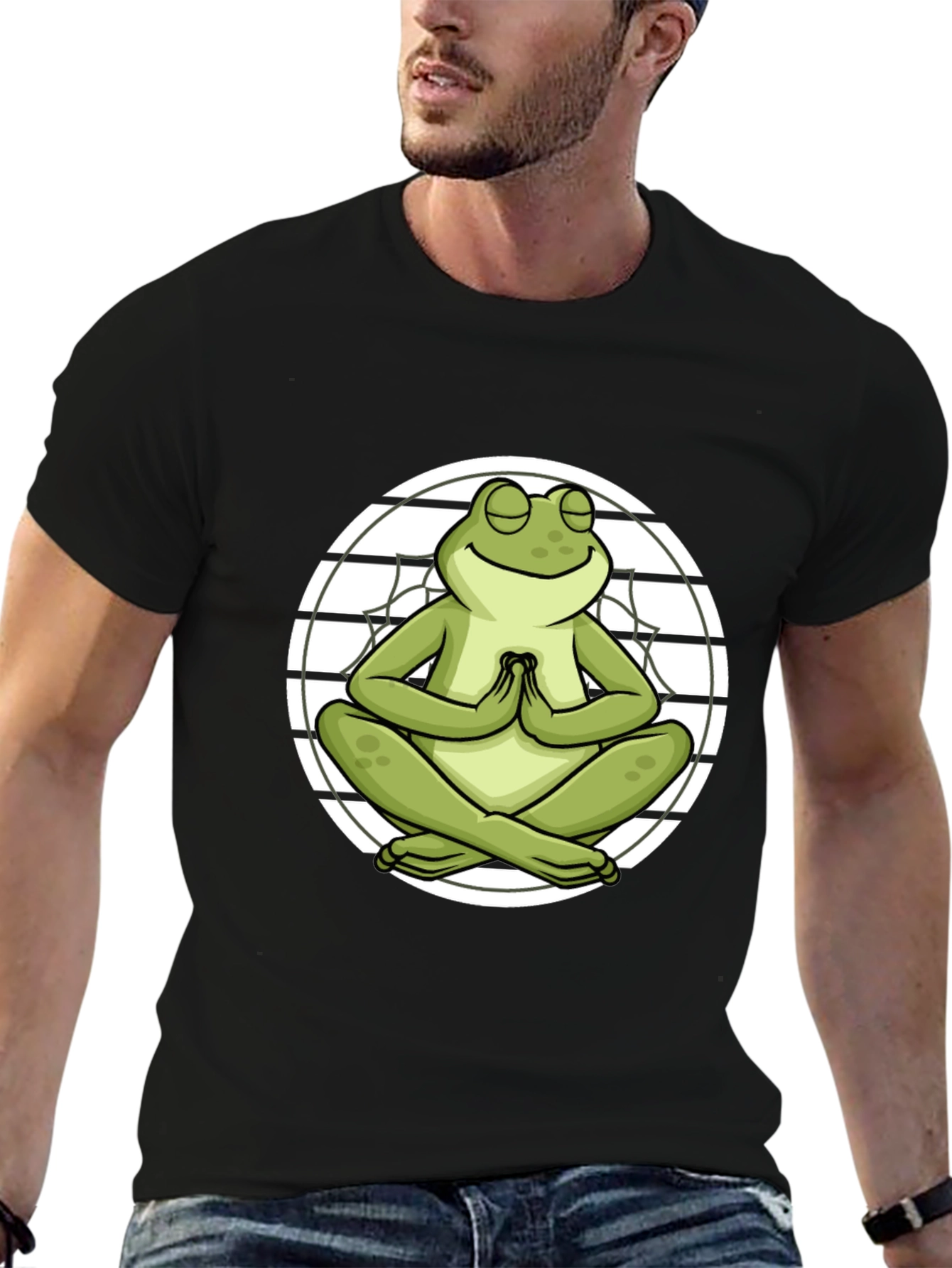 Zen Frog Graphic T-Shirt - Meditating Amphibian Tee
