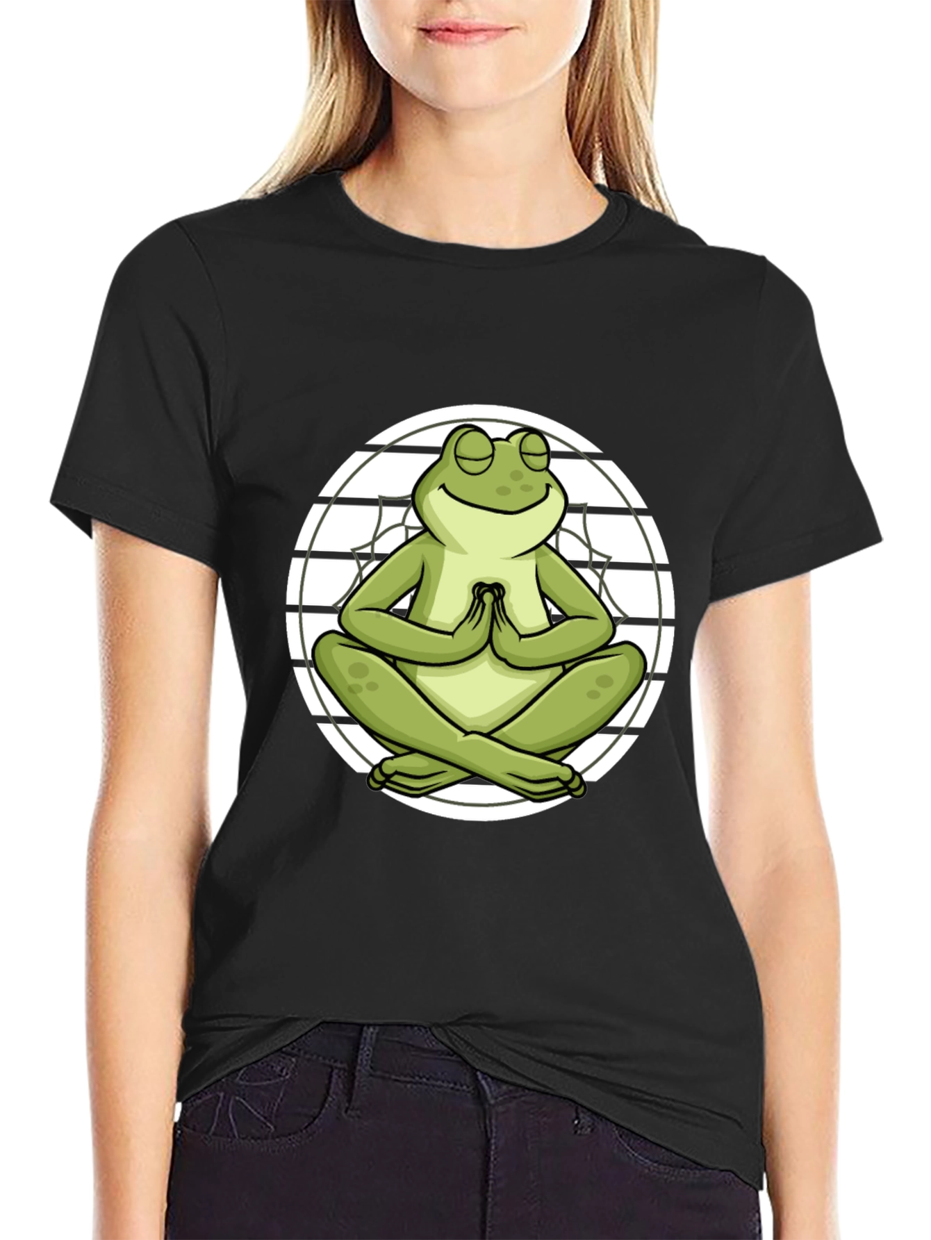 Zen Frog Graphic T-Shirt - Meditating Amphibian Tee