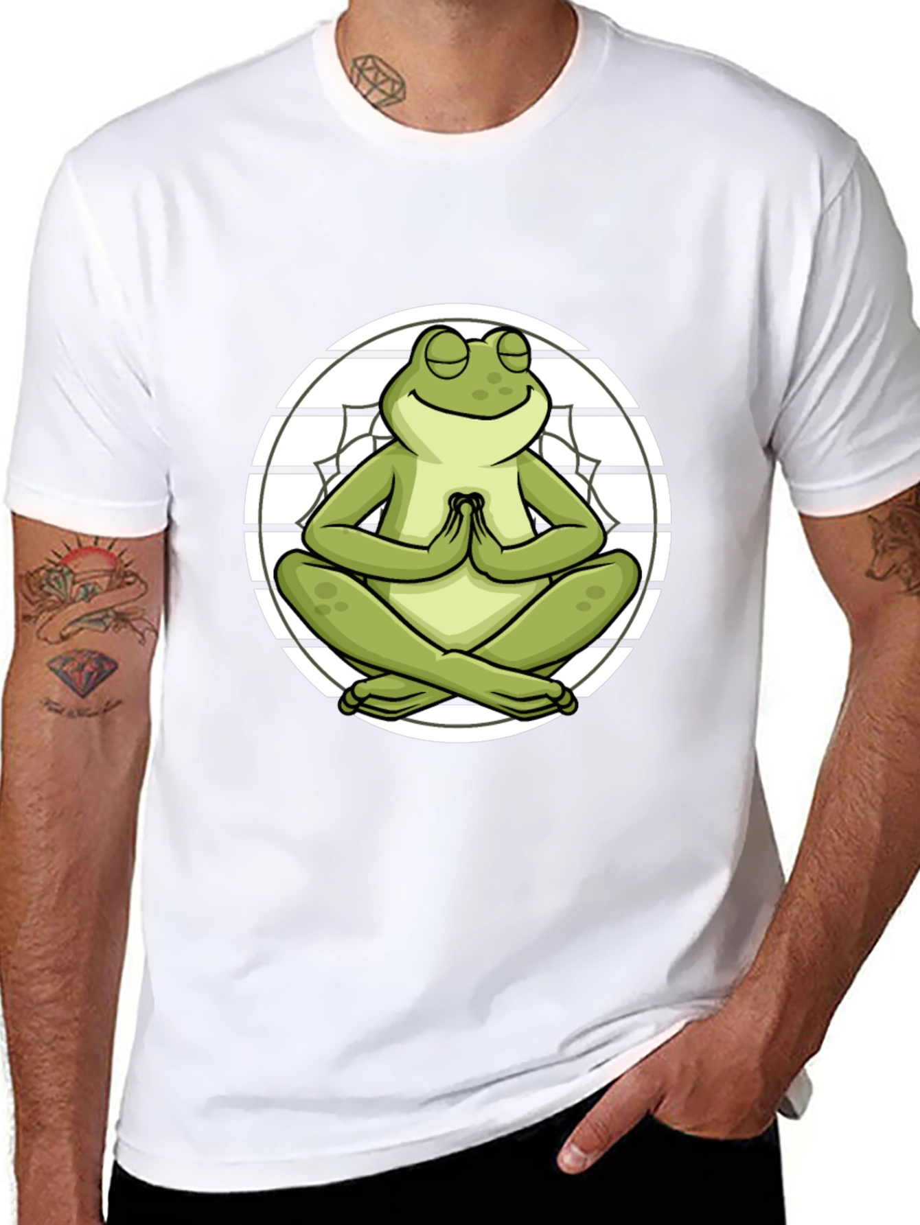 Zen Frog Graphic T-Shirt - Meditating Amphibian Tee