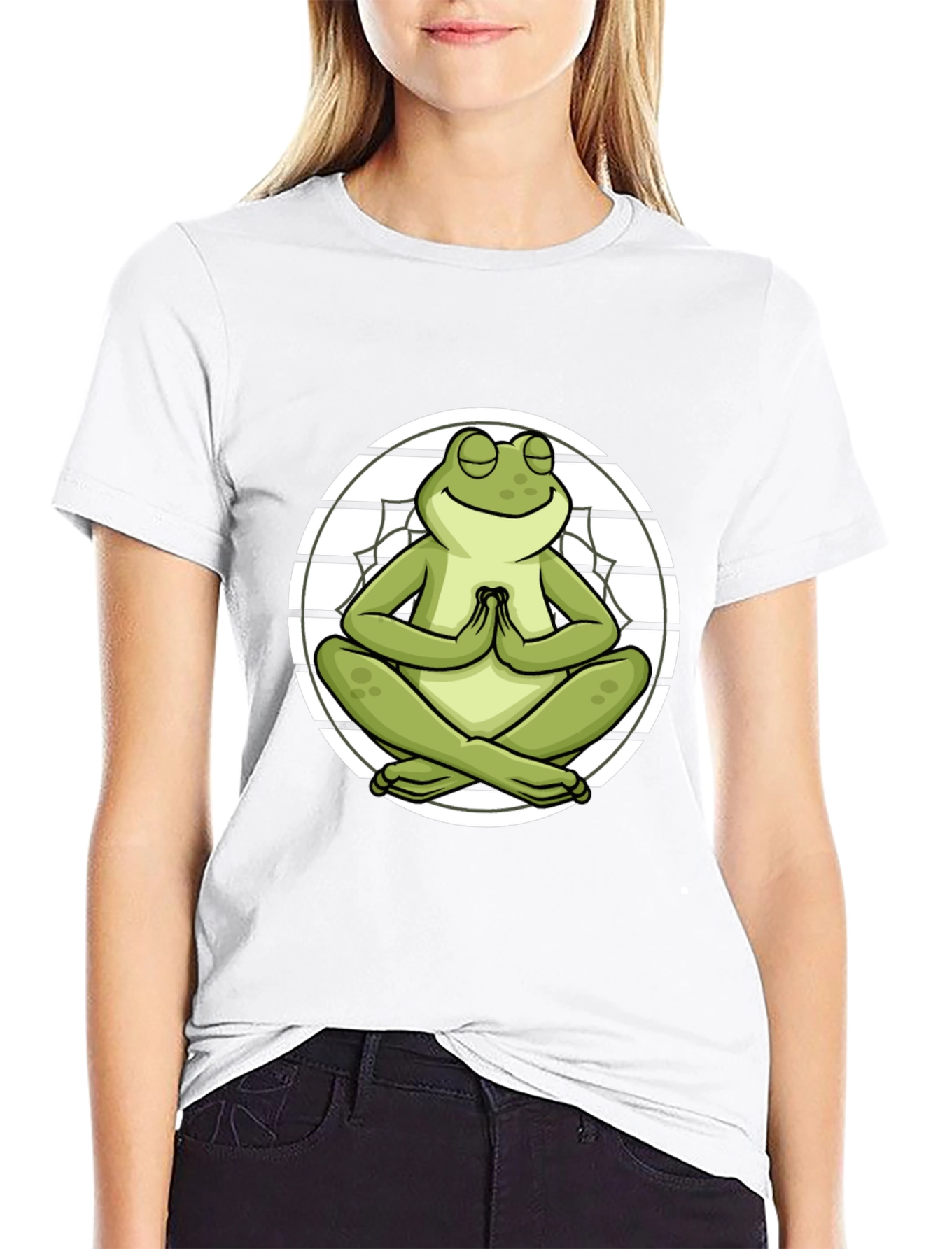 Zen Frog Graphic T-Shirt - Meditating Amphibian Tee