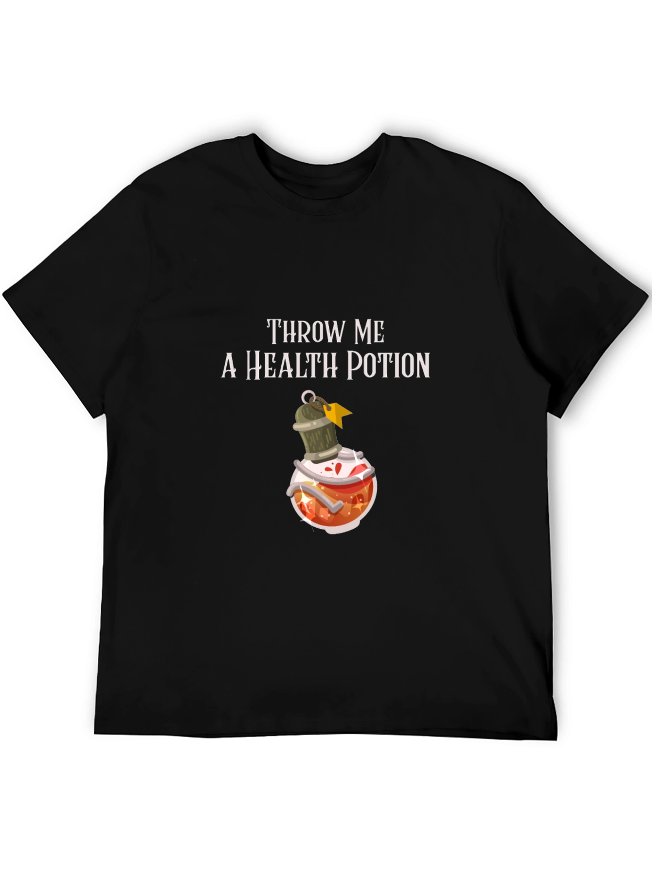 Throw Me a Health Potion Black T-Shirt