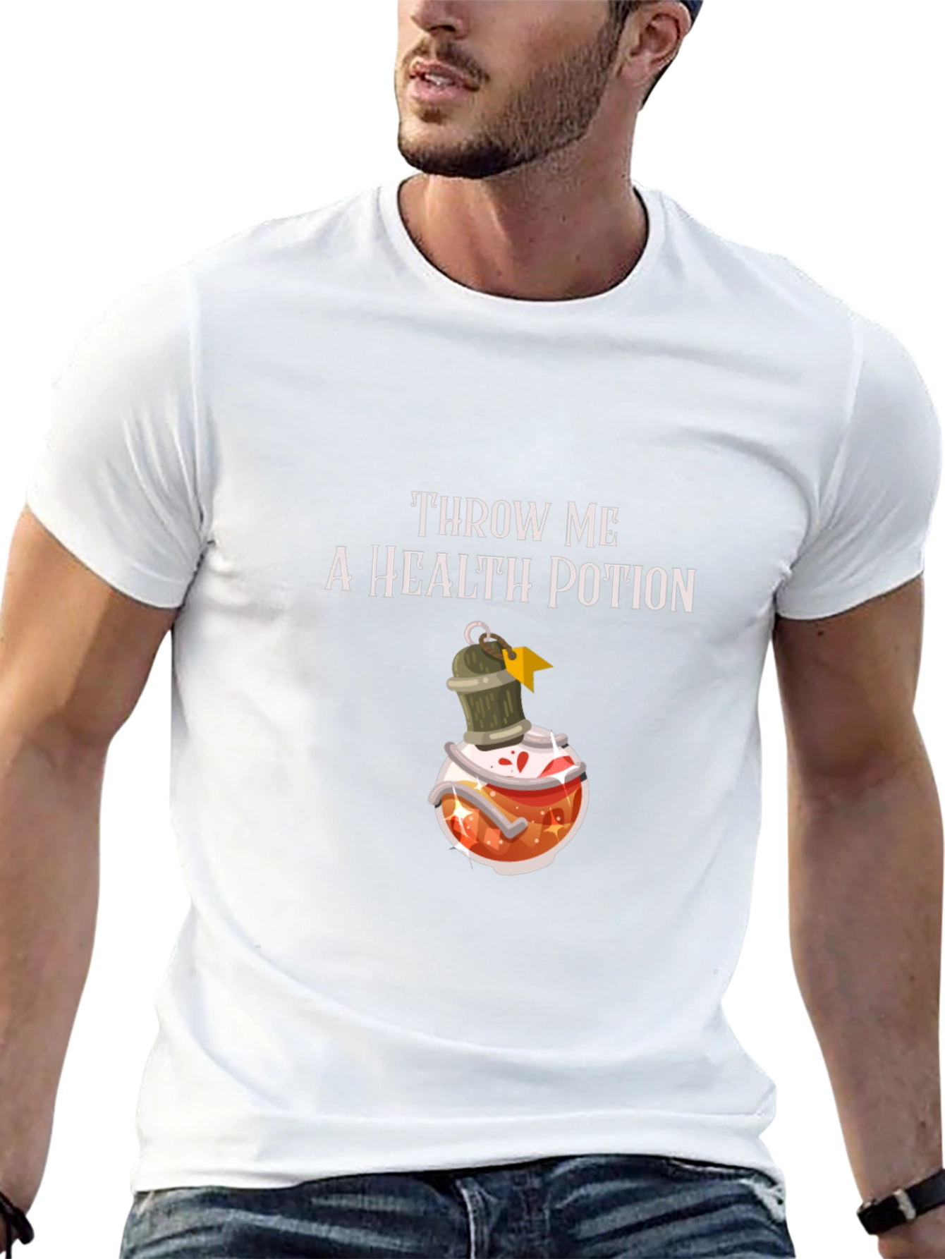 Throw Me a Health Potion Black T-Shirt