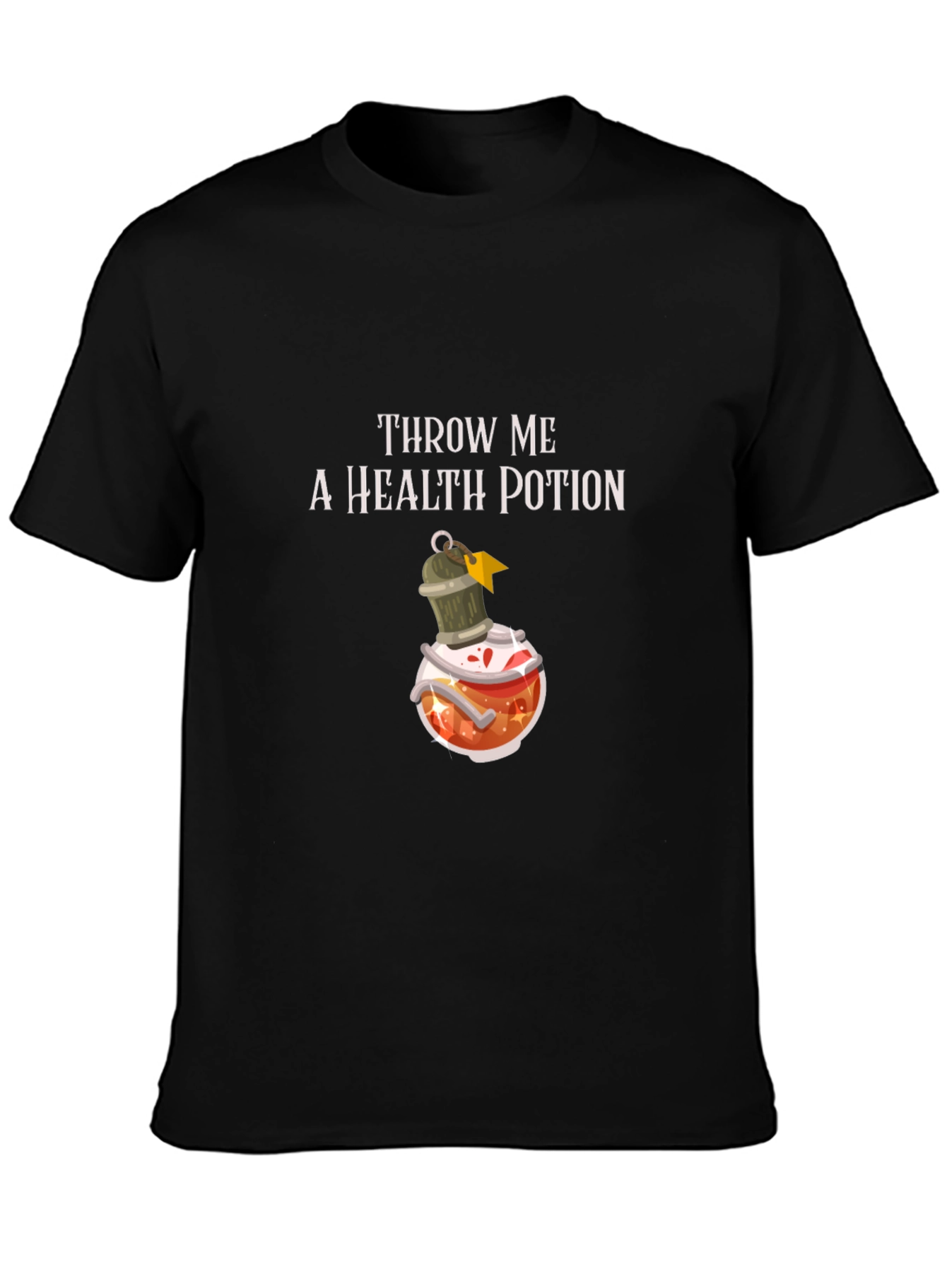 Throw Me a Health Potion Black T-Shirt