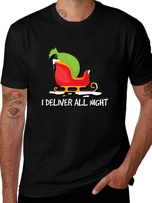 I Deliver All Night Christmas Graphic Tee