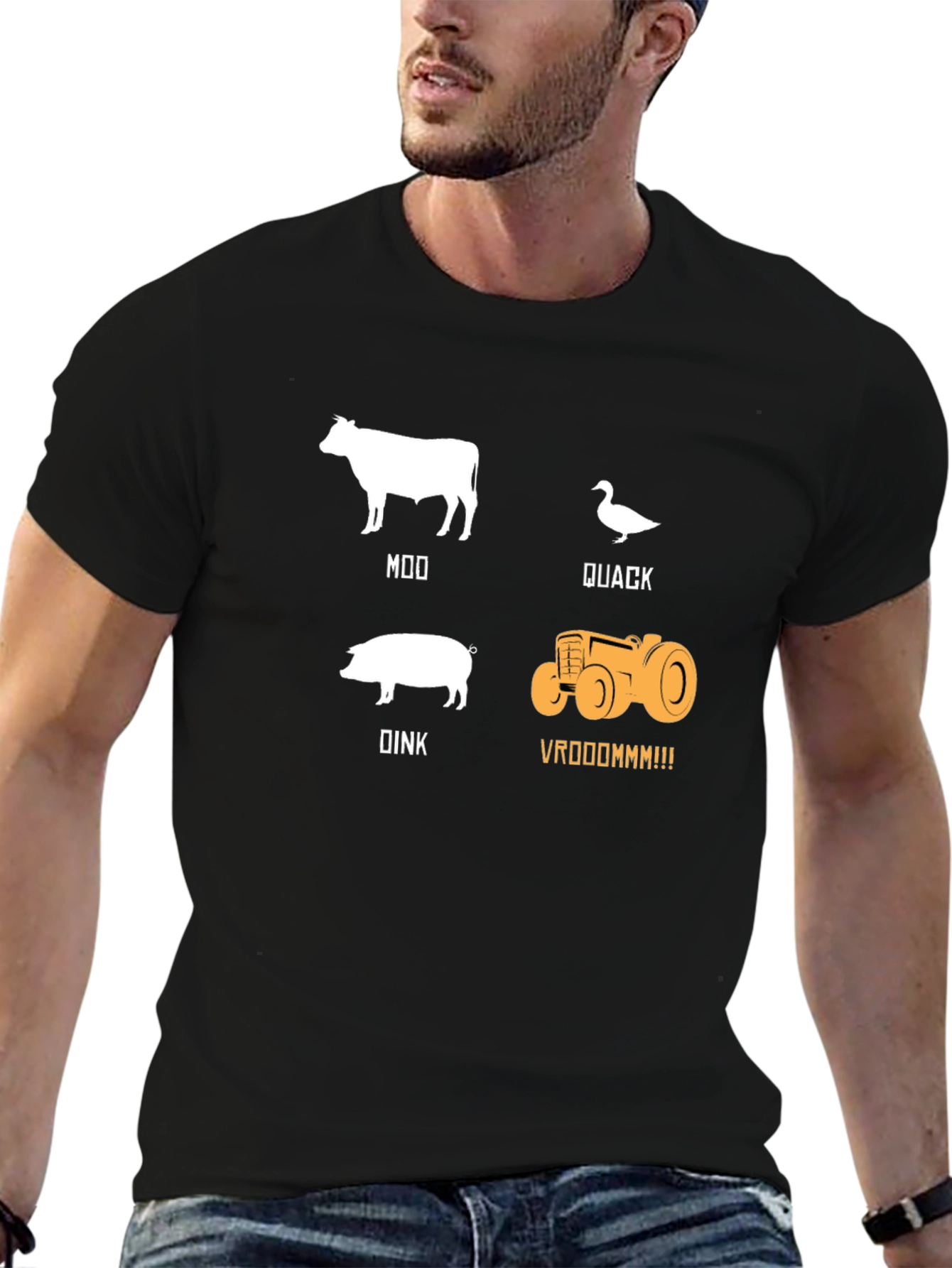 Farm Animal Sound T-Shirt: Moo Quack Oink Vrooom