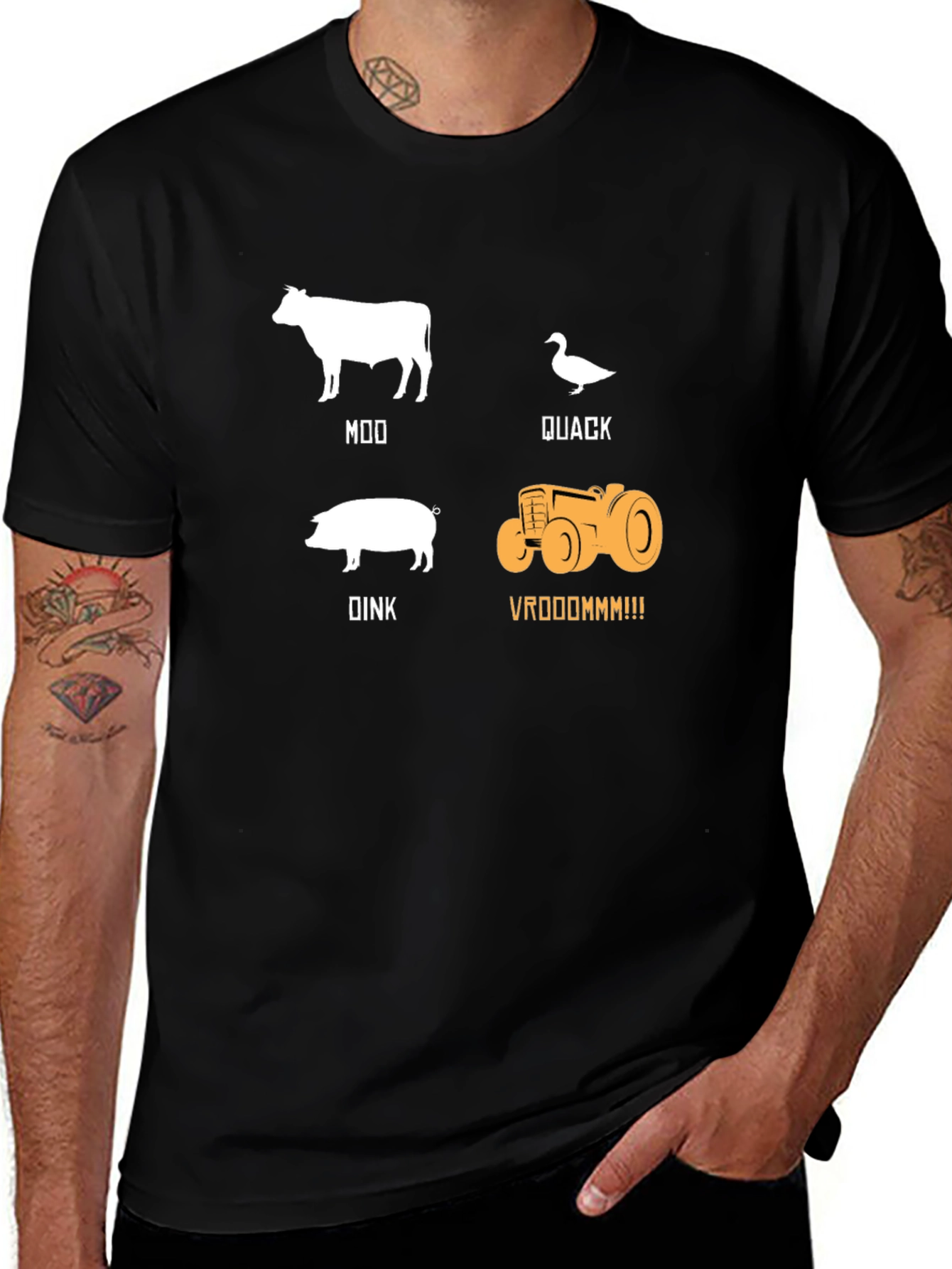 Farm Animal Sound T-Shirt: Moo Quack Oink Vrooom