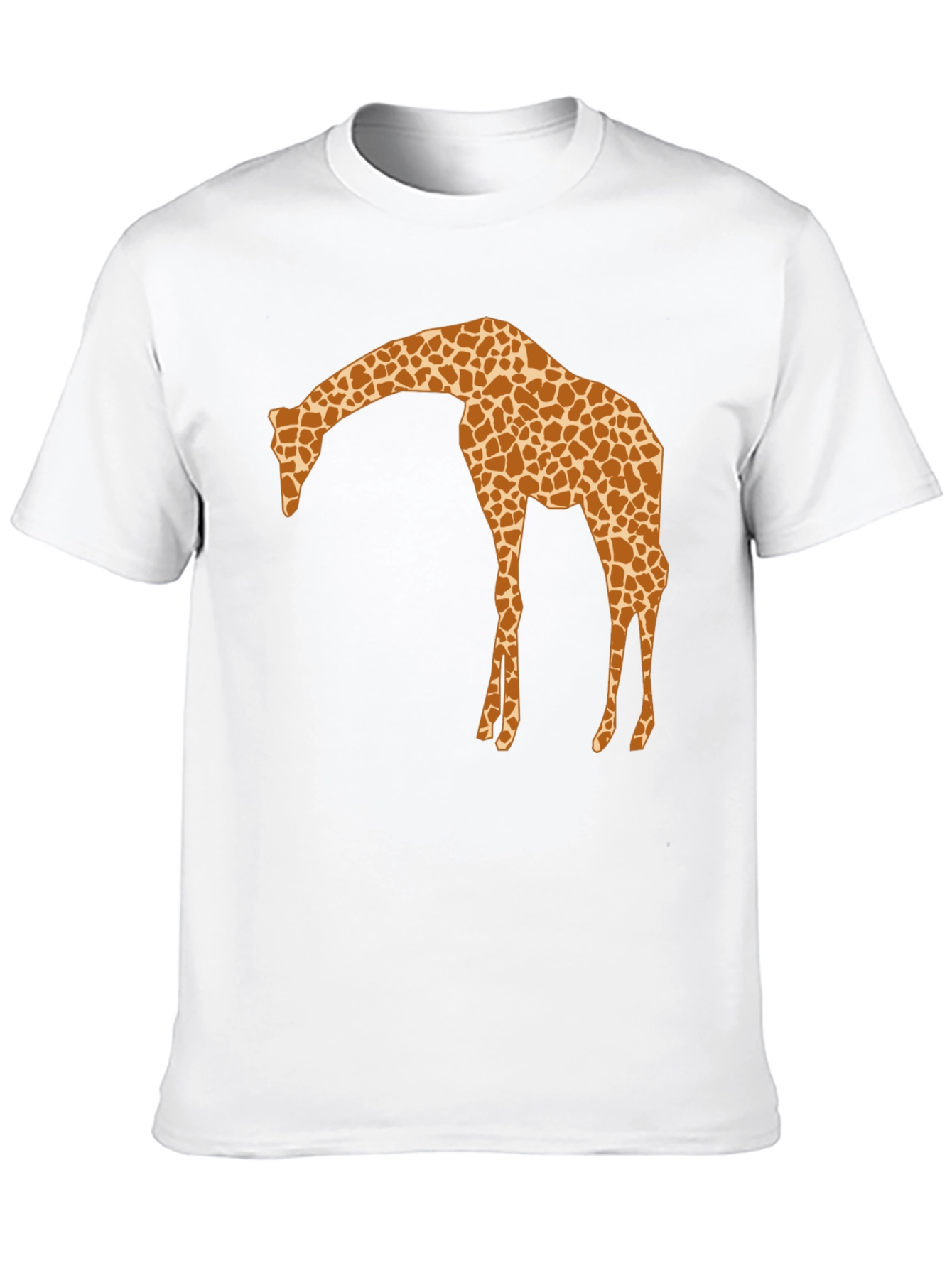 Giraffe Silhouette Mens Black Graphic T-Shirt