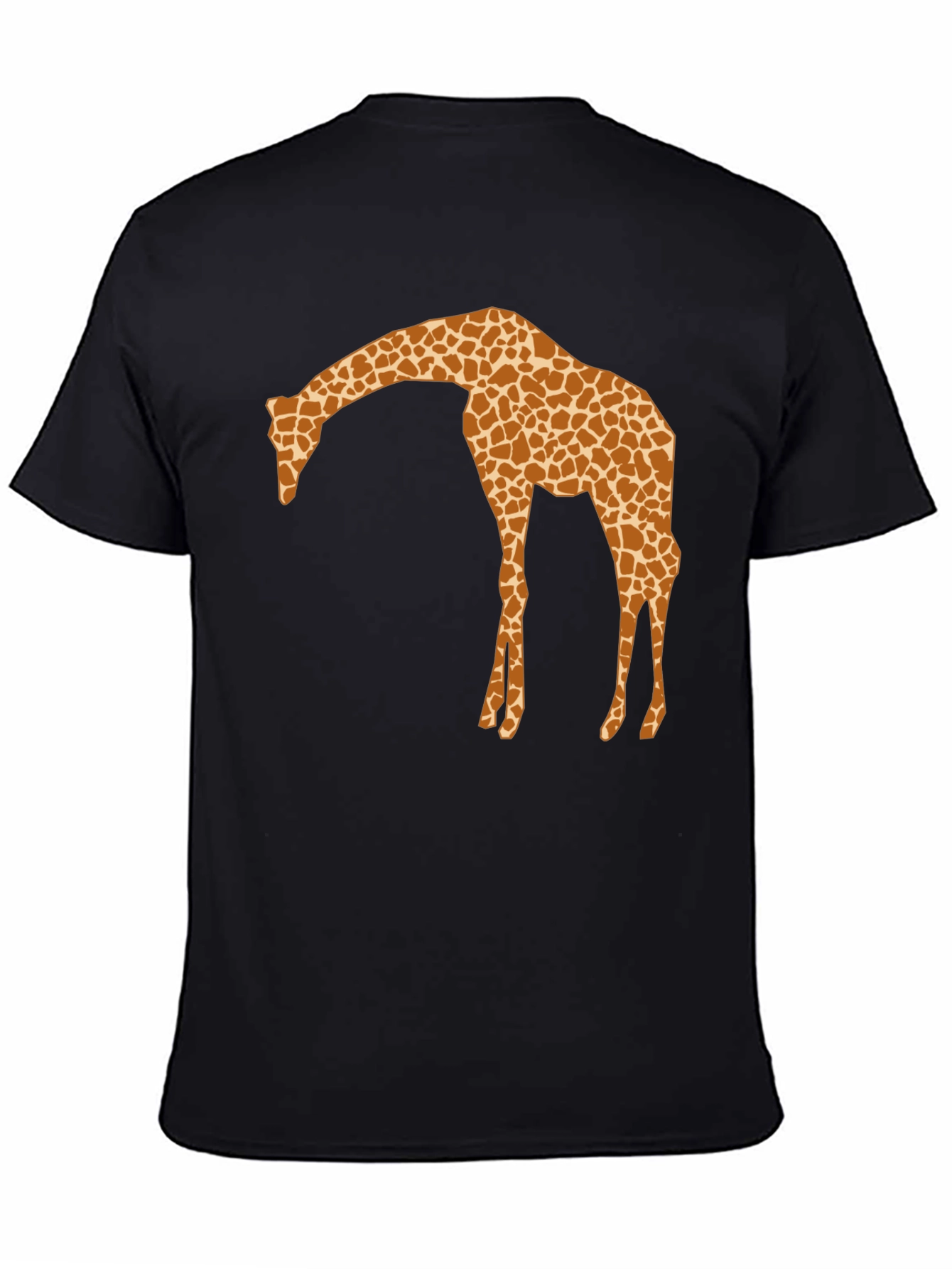 Giraffe Silhouette Mens Black Graphic T-Shirt