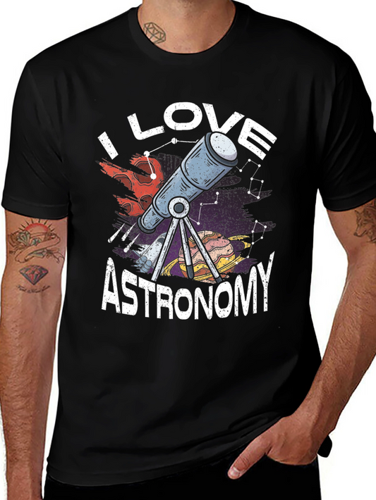 I Love Astronomy Graphic Tee Shirt