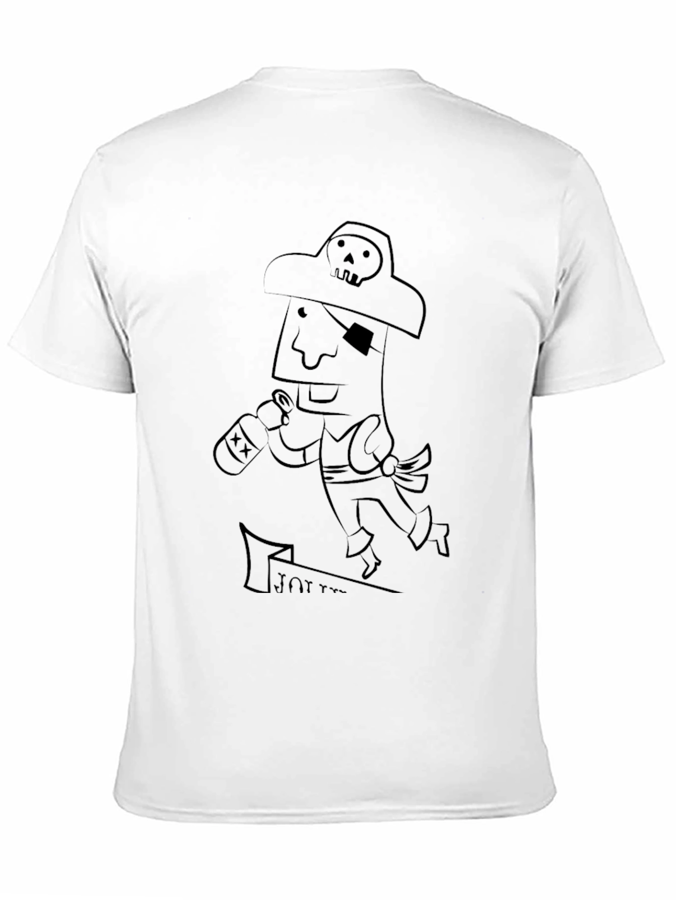 Pirate Cartoon Black T-Shirt