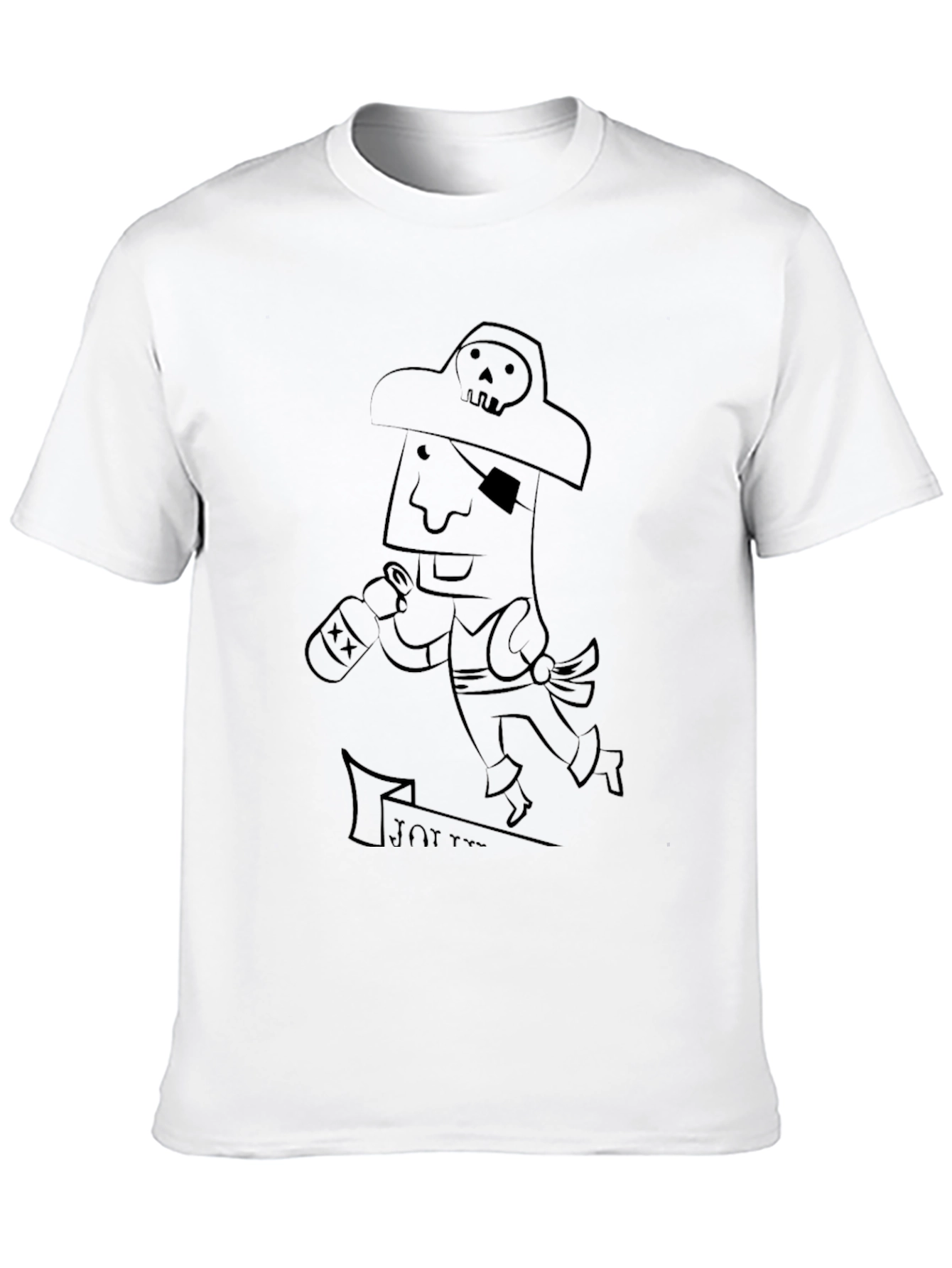 Pirate Cartoon Black T-Shirt