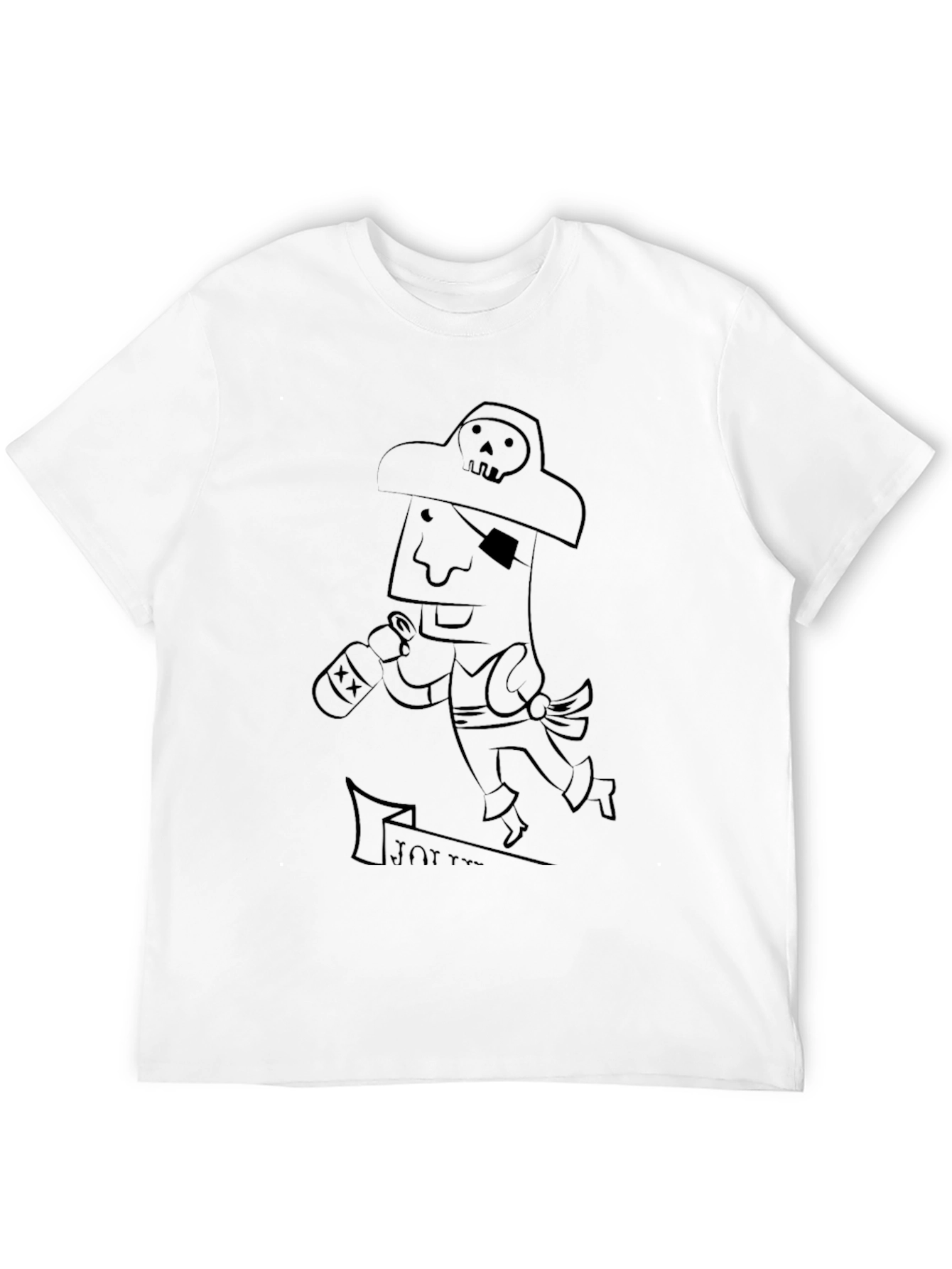 Pirate Cartoon Black T-Shirt
