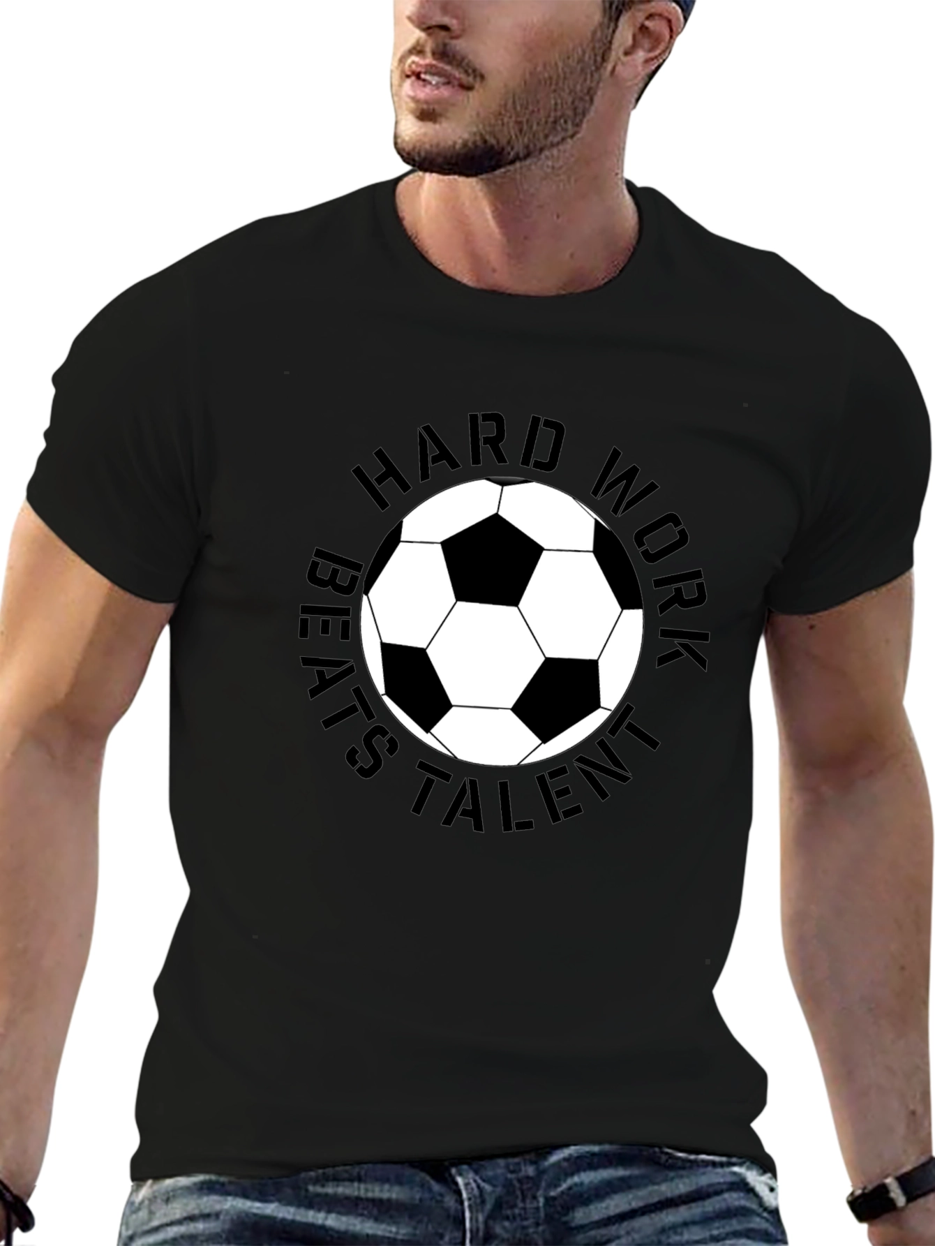 Hard Work Beats Talent Soccer Ball T-Shirt