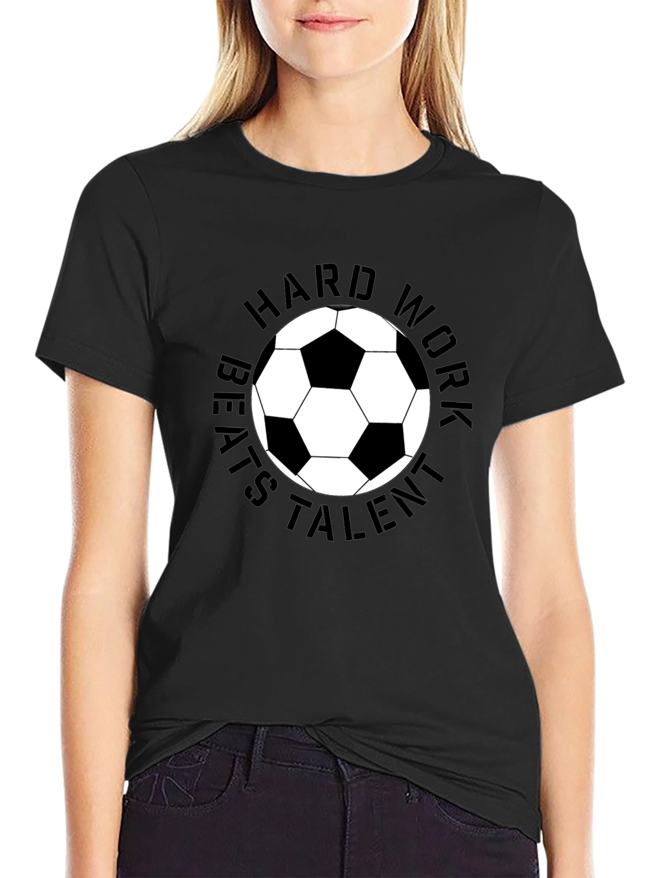 Hard Work Beats Talent Soccer Ball T-Shirt