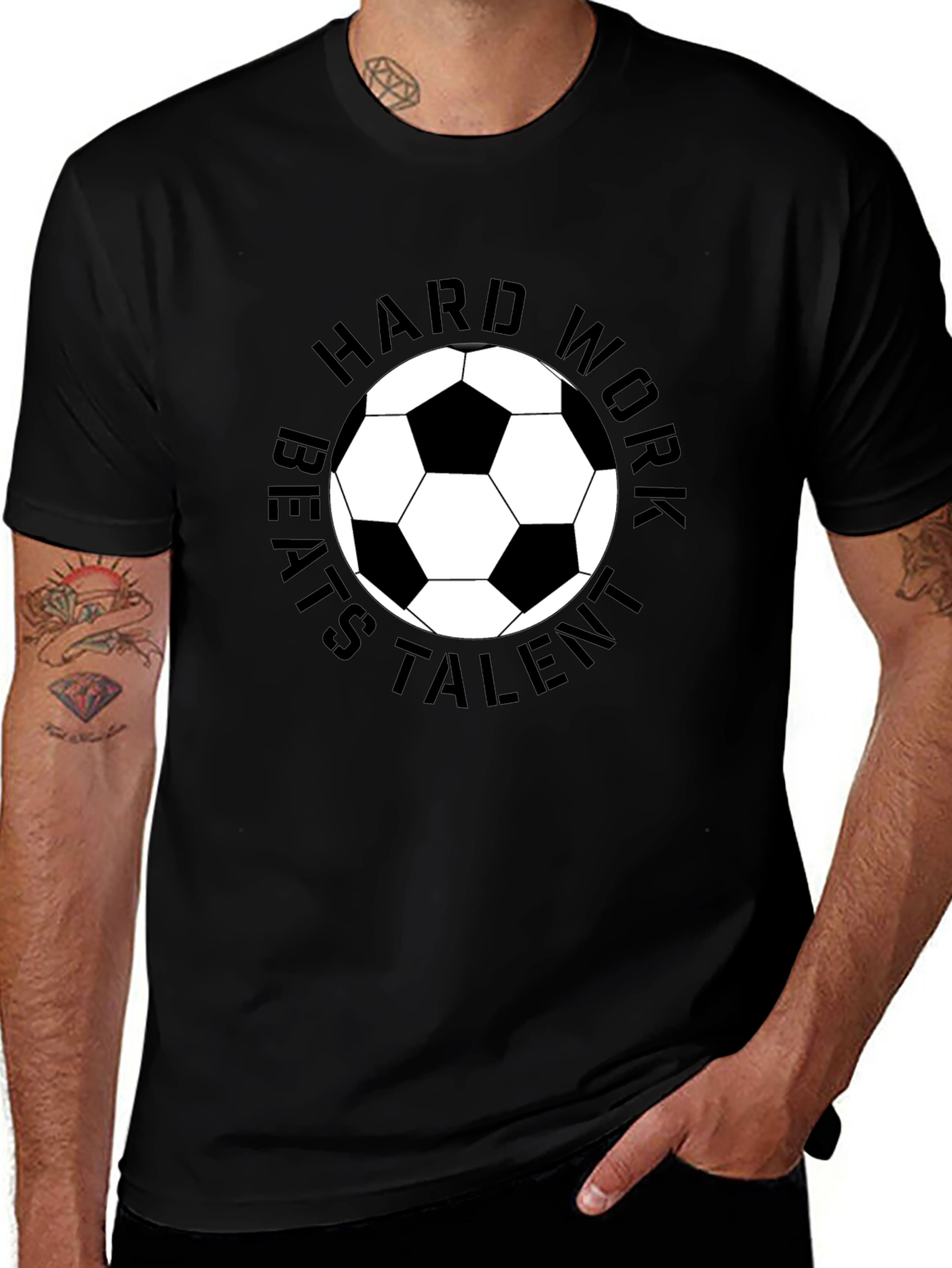 Hard Work Beats Talent Soccer Ball T-Shirt