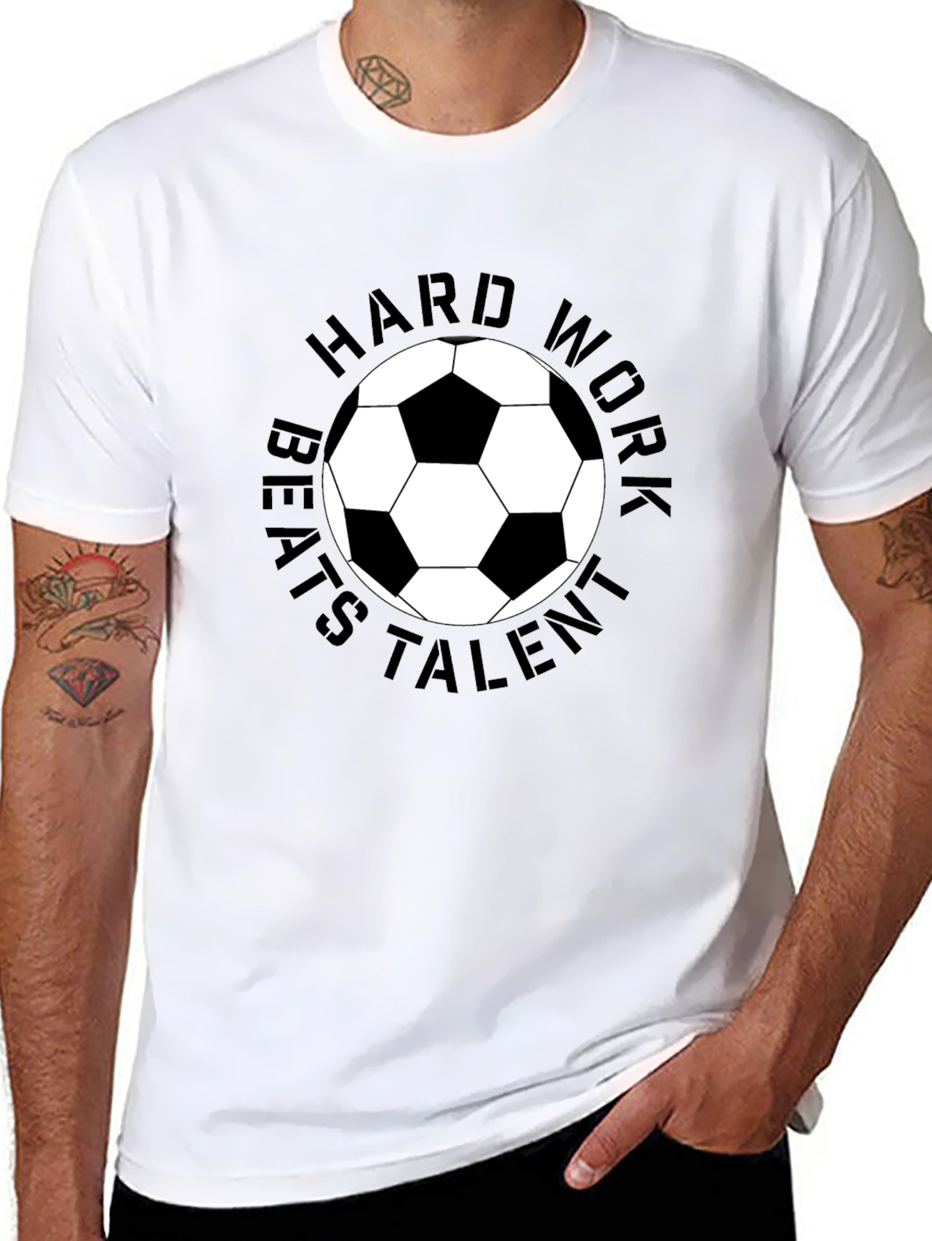 Hard Work Beats Talent Soccer Ball T-Shirt