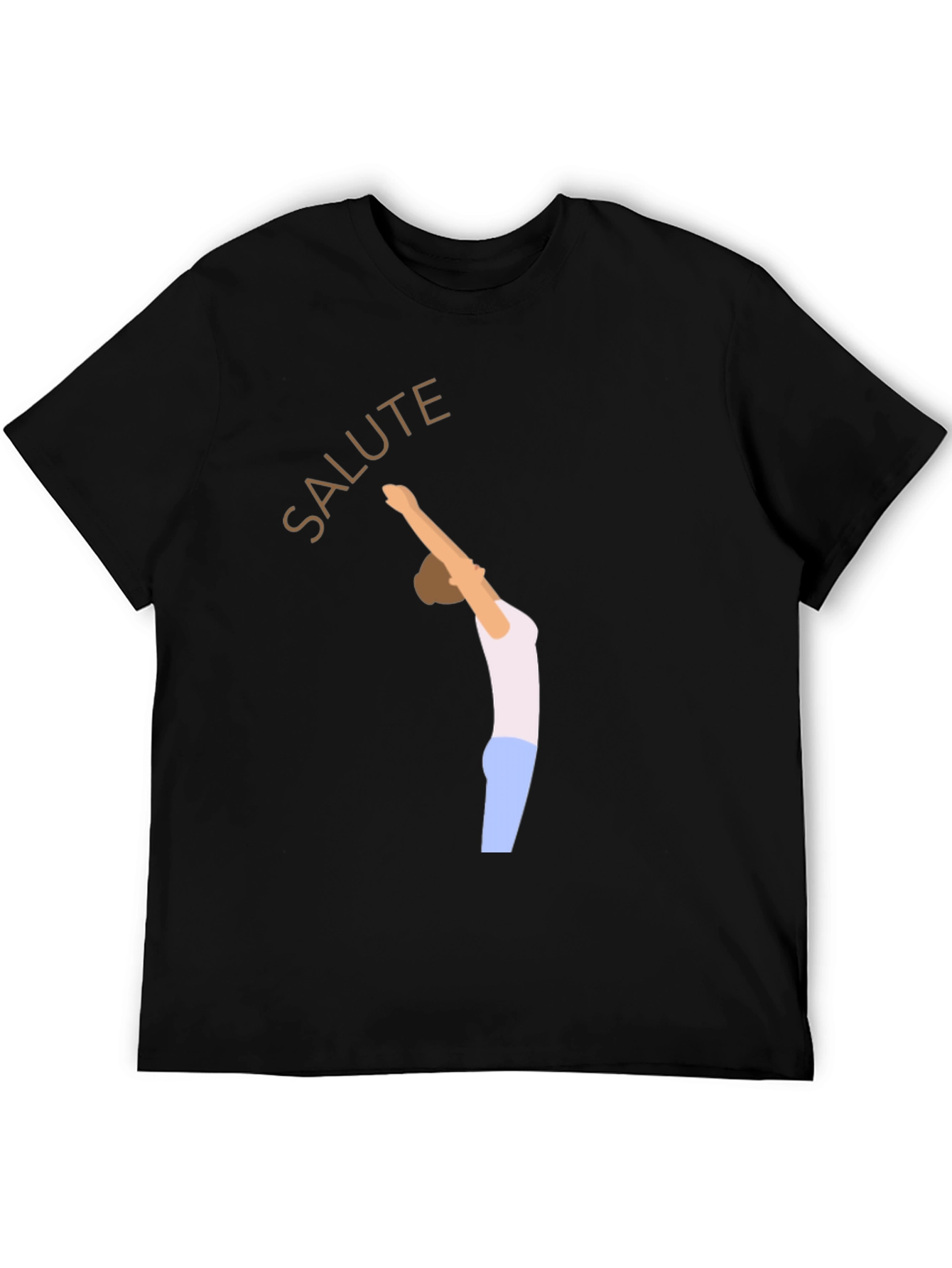 Salute Yoga Pose Black T-Shirt