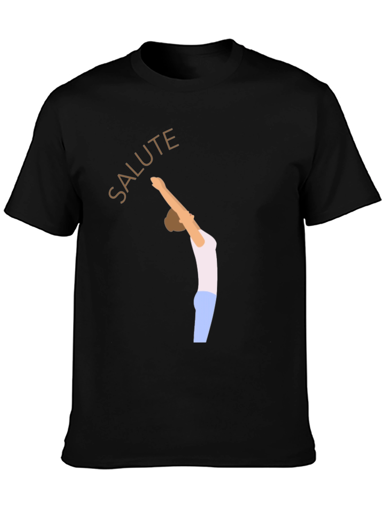 Salute Yoga Pose Black T-Shirt