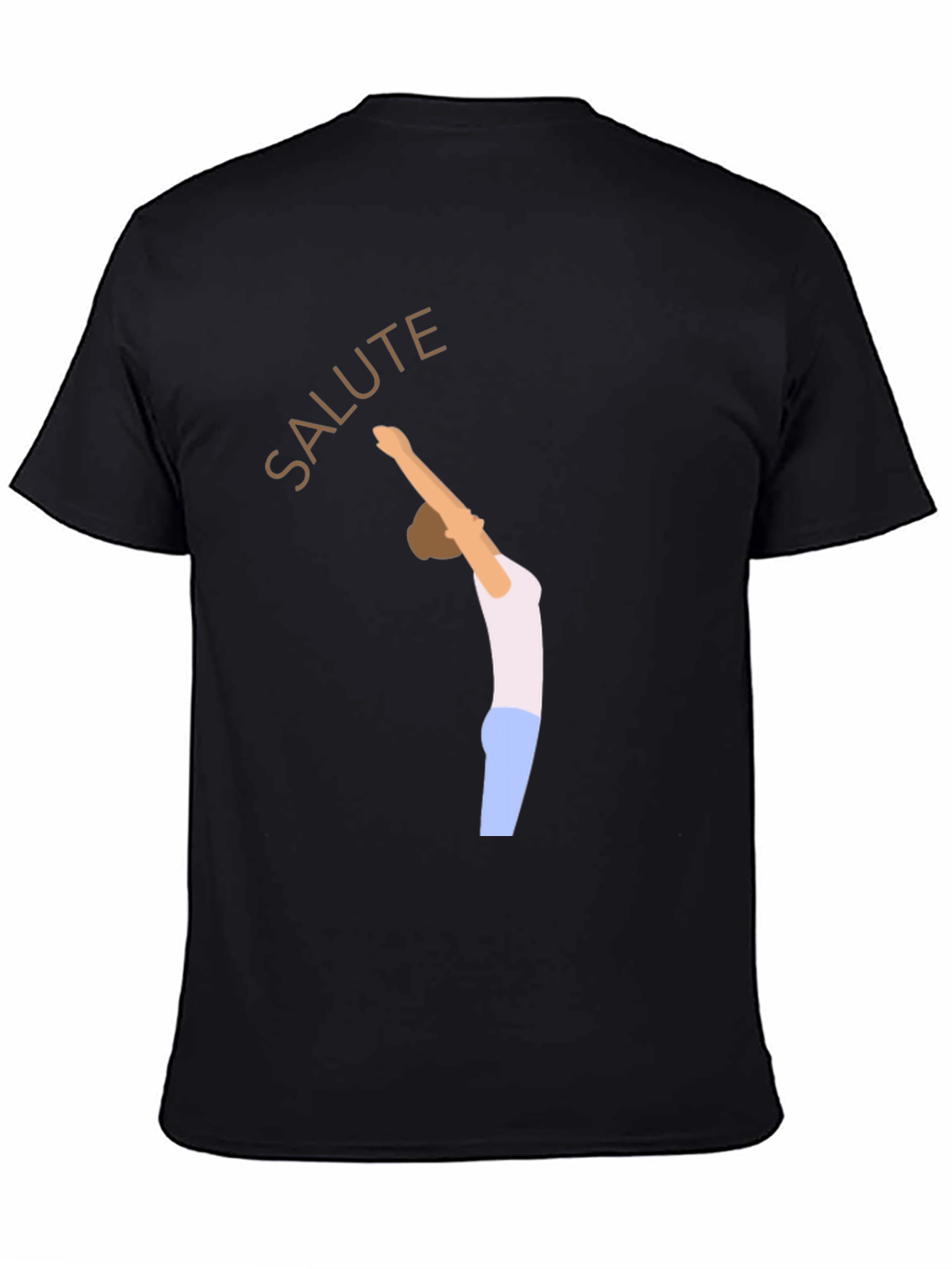 Salute Yoga Pose Black T-Shirt