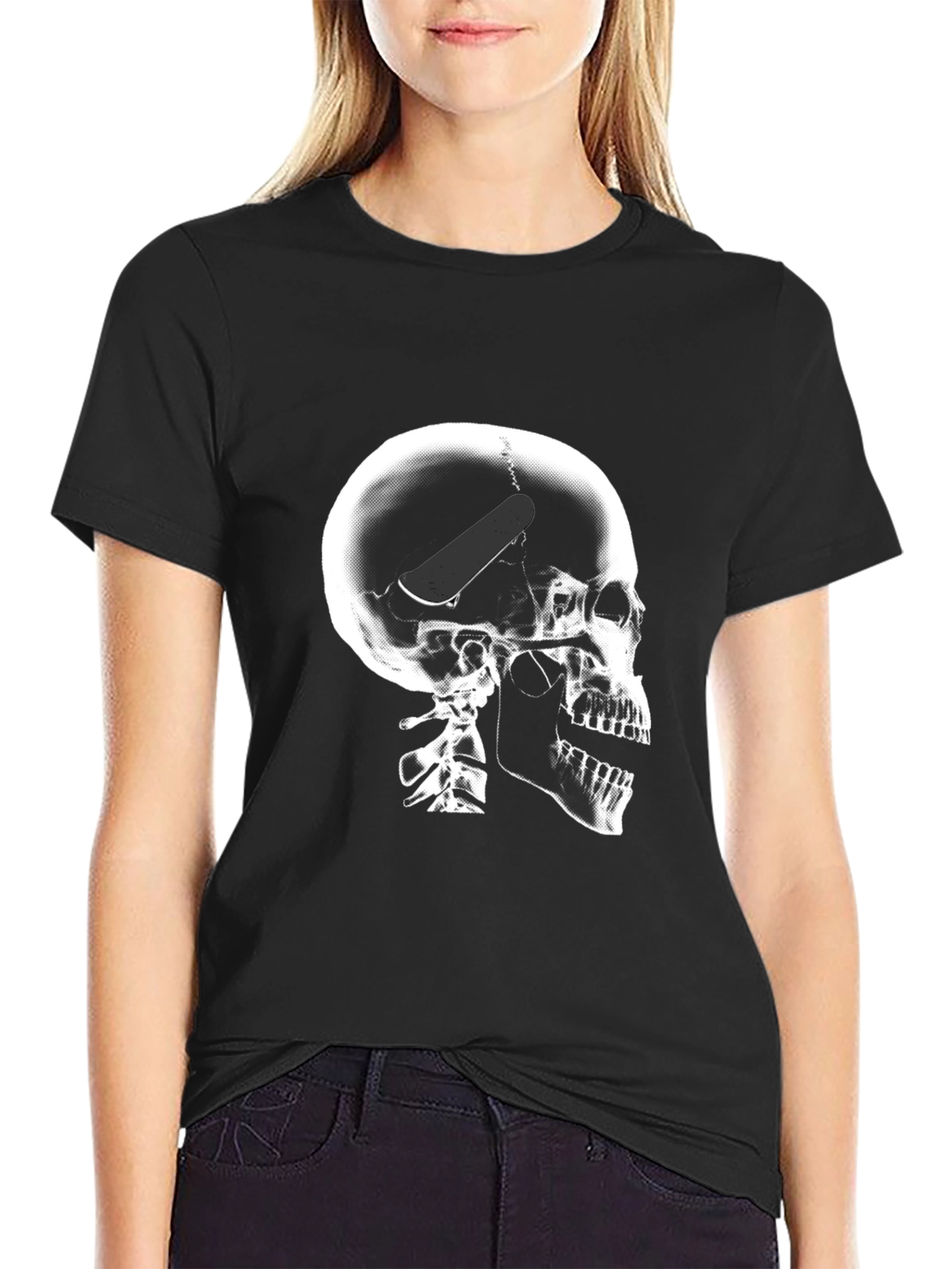 Skull X-Ray Skateboard Graphic T-Shirt