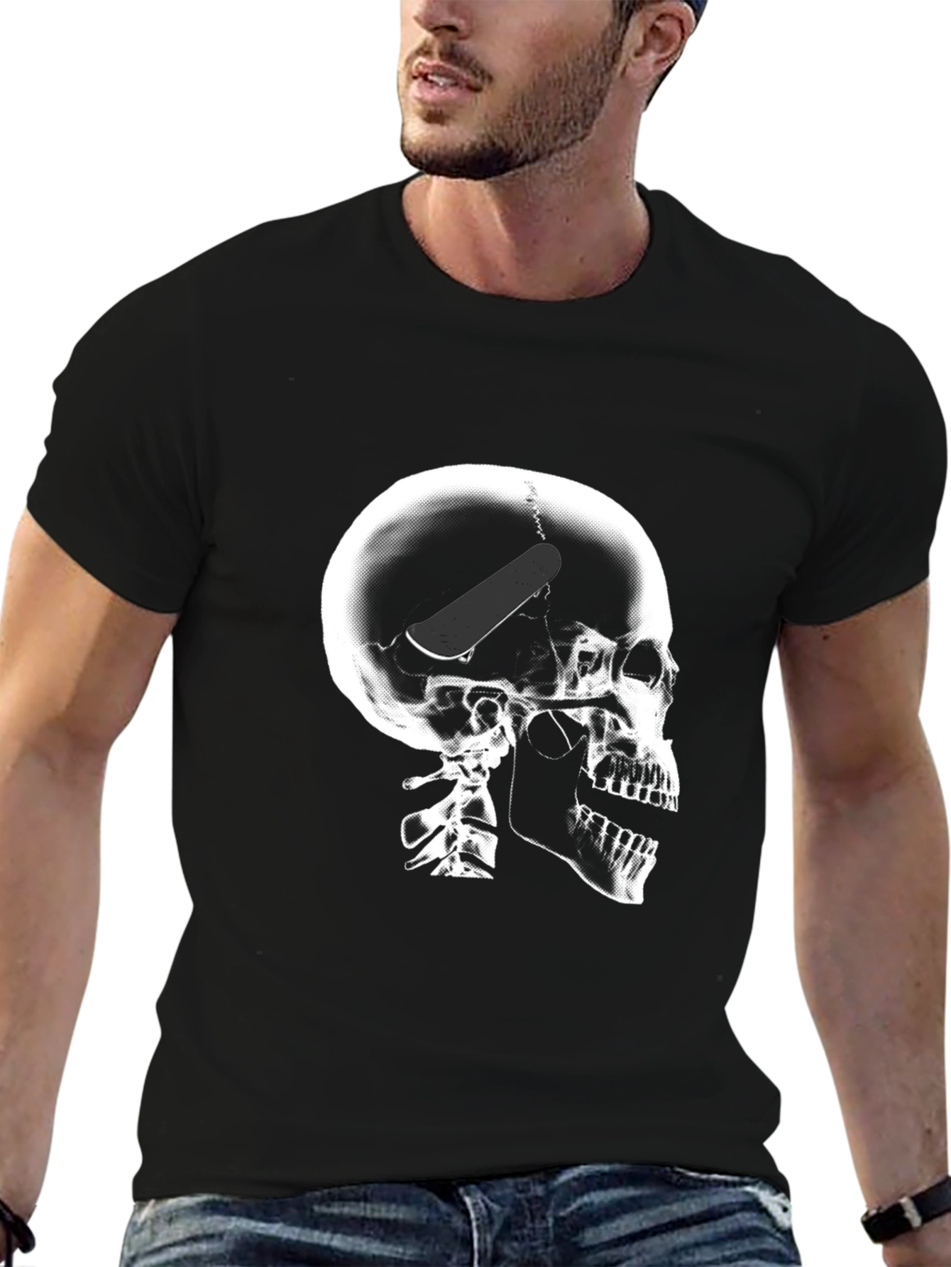 Skull X-Ray Skateboard Graphic T-Shirt