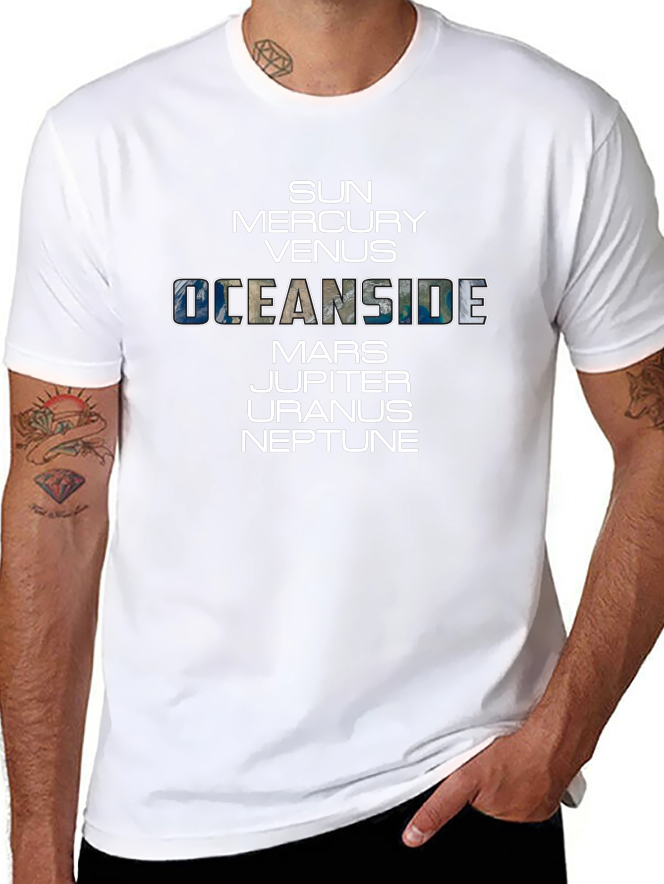 Planets of Our Solar System Oceanside Graphic T-Shirt