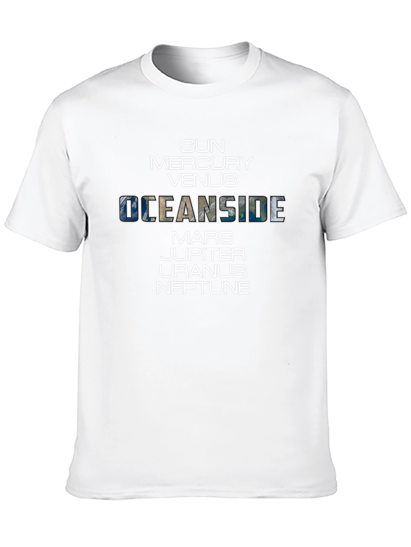 Planets of Our Solar System Oceanside Graphic T-Shirt