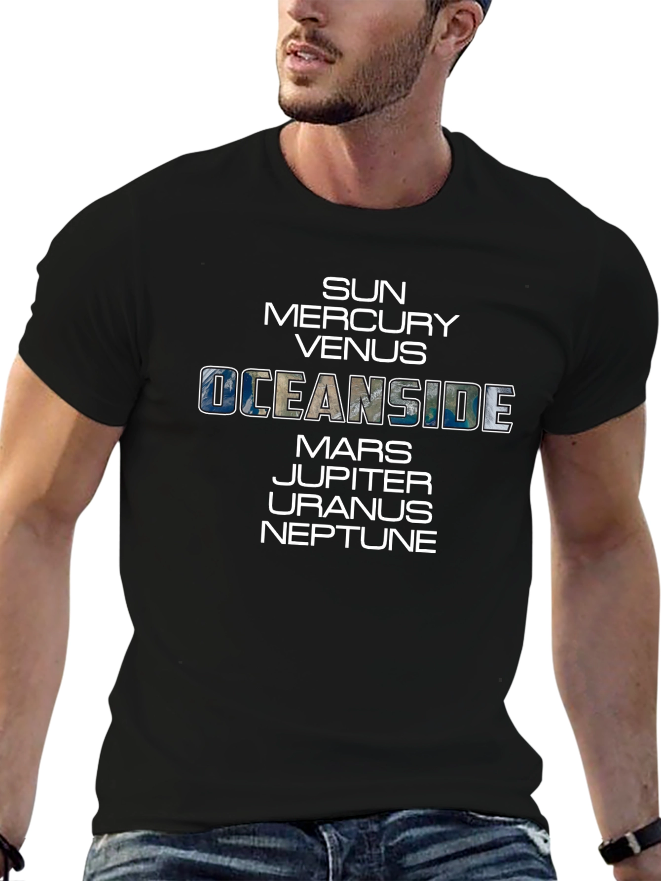 Planets of Our Solar System Oceanside Graphic T-Shirt