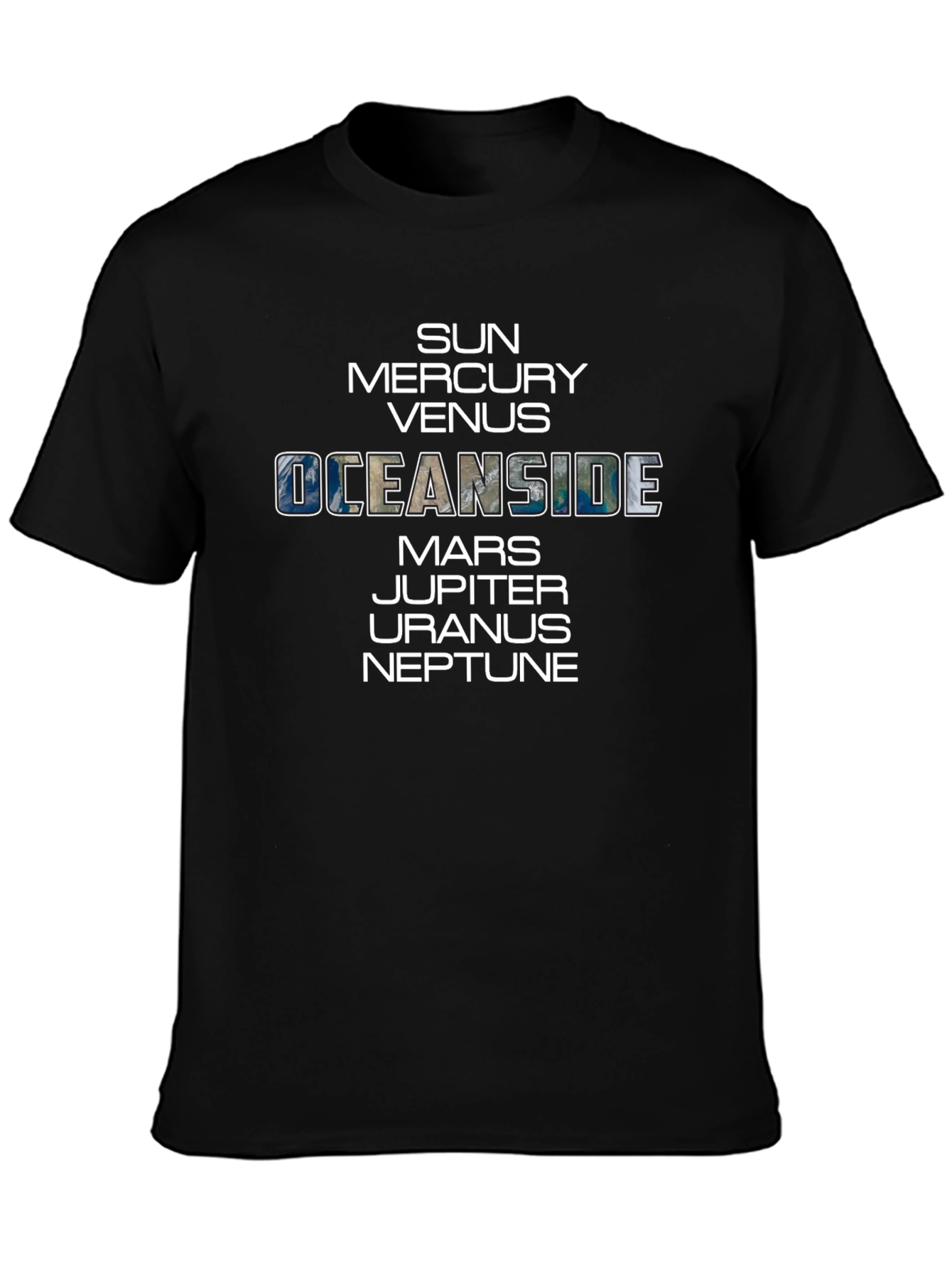 Planets of Our Solar System Oceanside Graphic T-Shirt