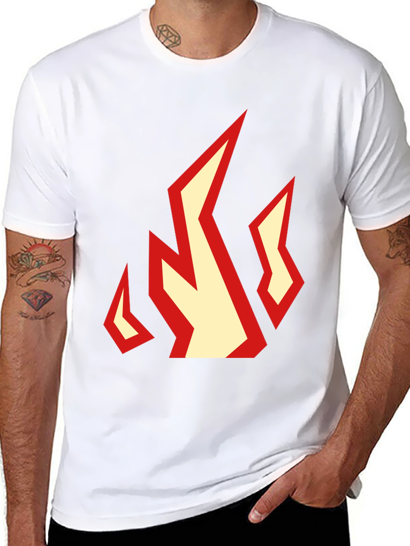 Fiery Graphic Tee - Black Cotton T-Shirt