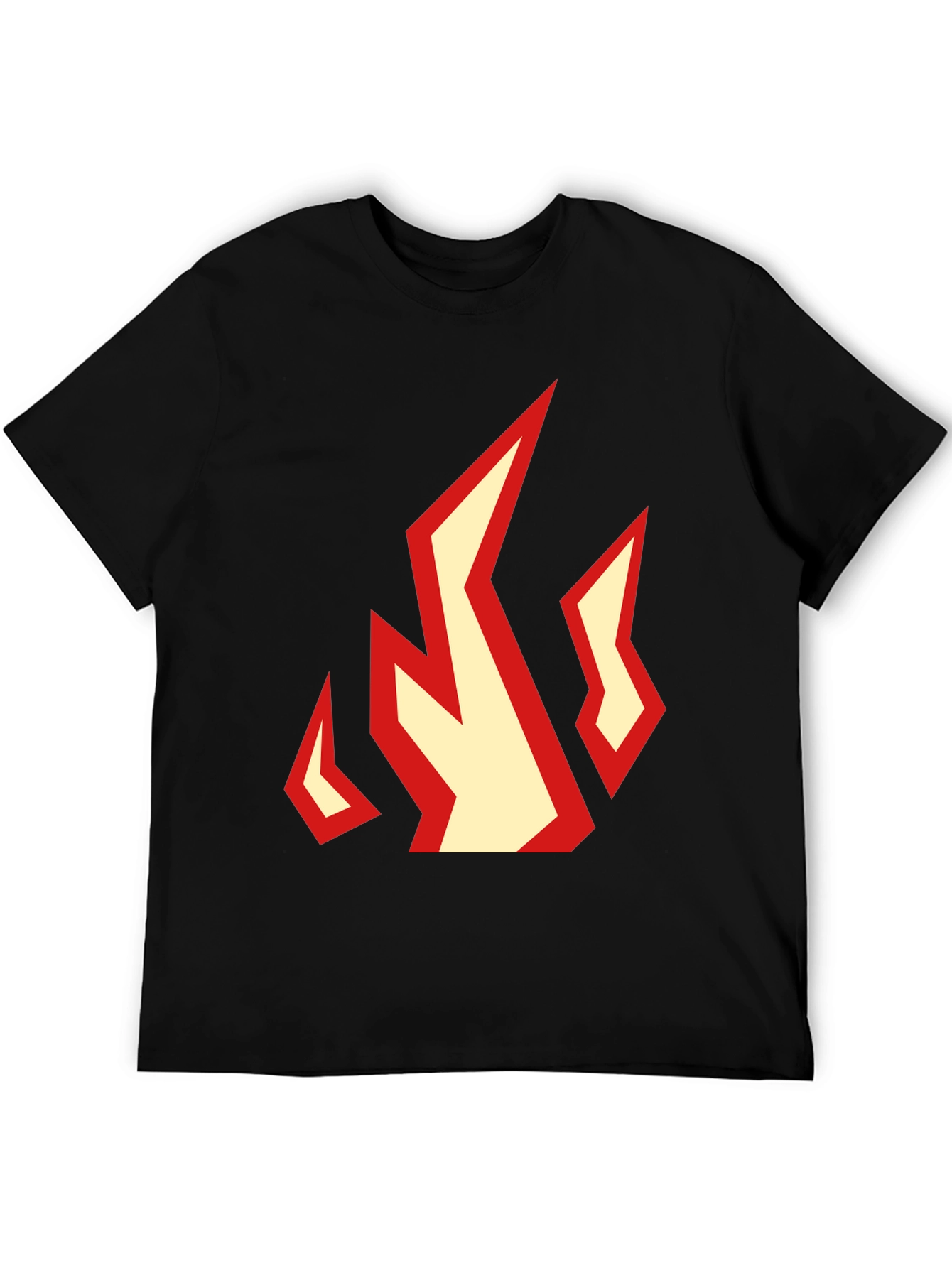 Fiery Graphic Tee - Black Cotton T-Shirt