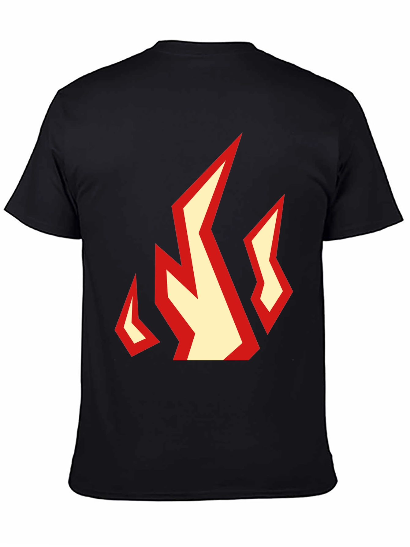 Fiery Graphic Tee - Black Cotton T-Shirt