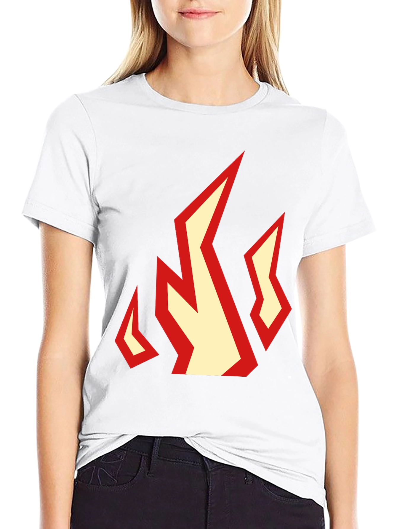 Fiery Graphic Tee - Black Cotton T-Shirt
