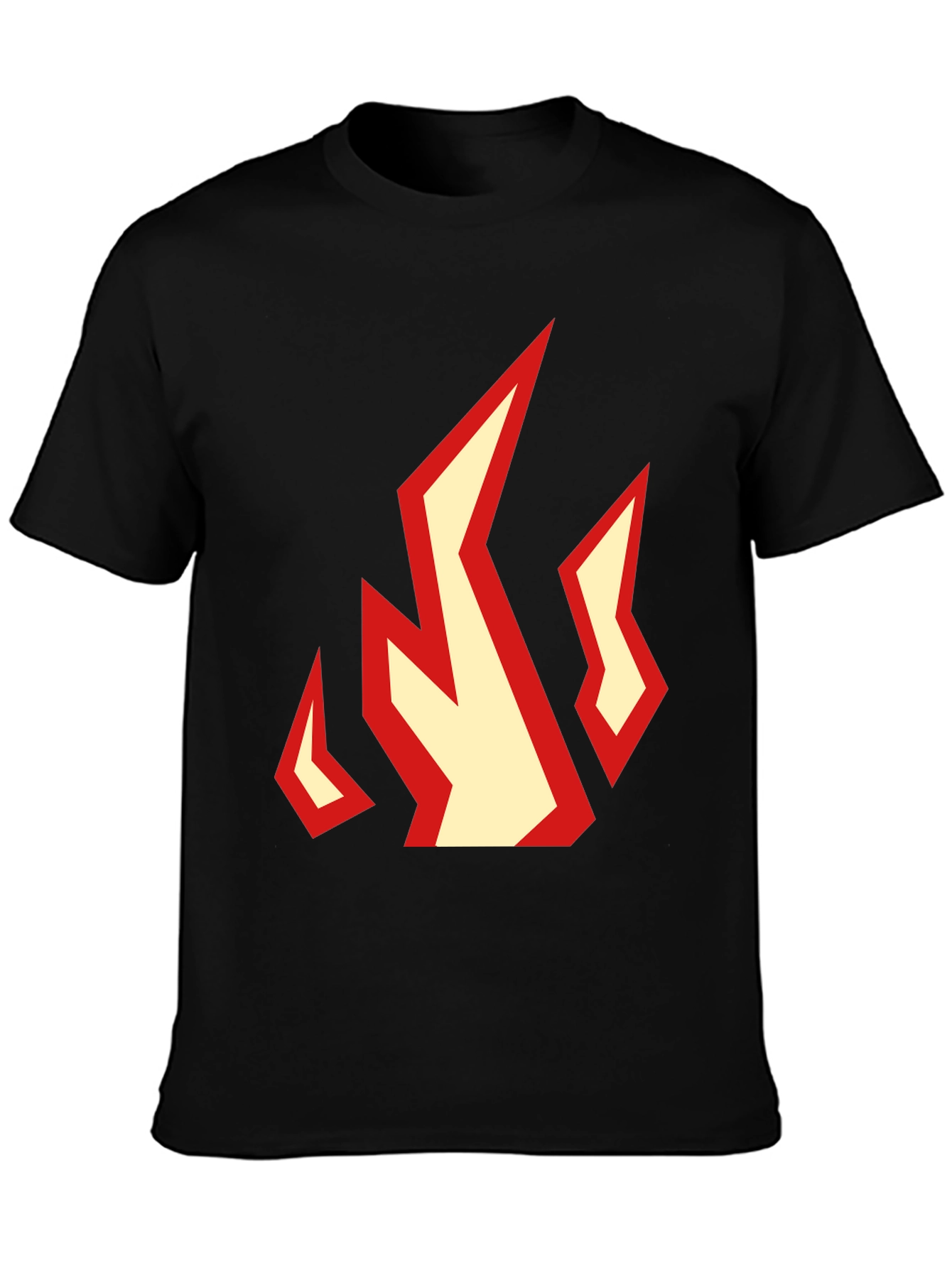 Fiery Graphic Tee - Black Cotton T-Shirt