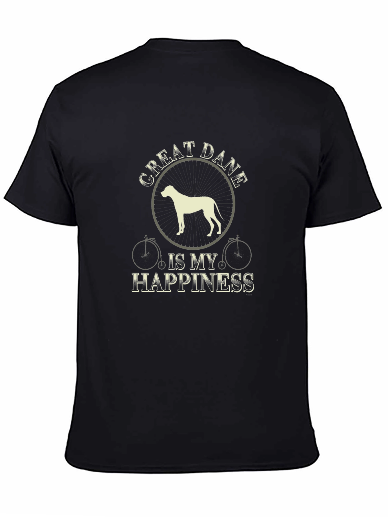 Great Dane Happiness Black T-Shirt