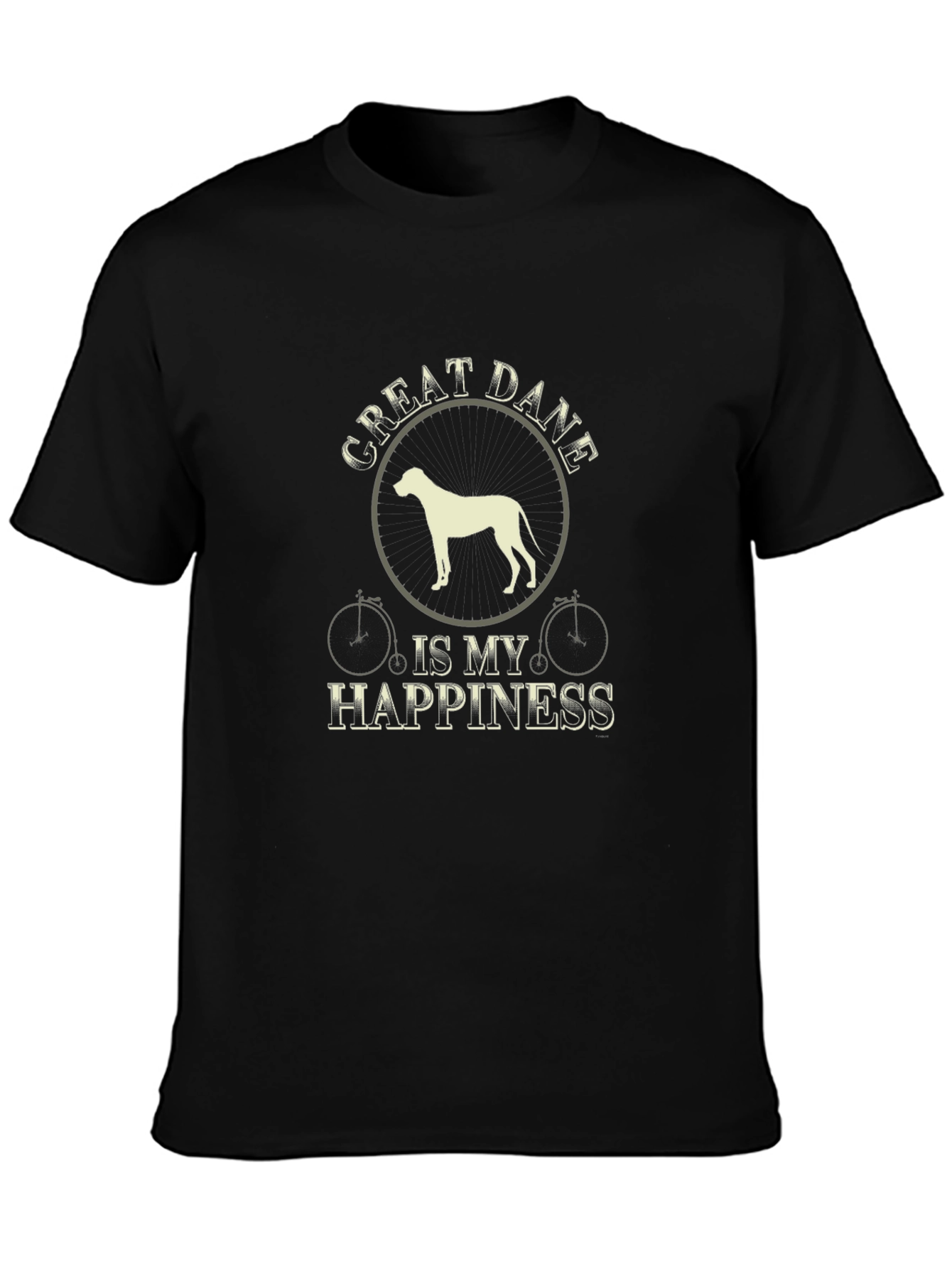 Great Dane Happiness Black T-Shirt