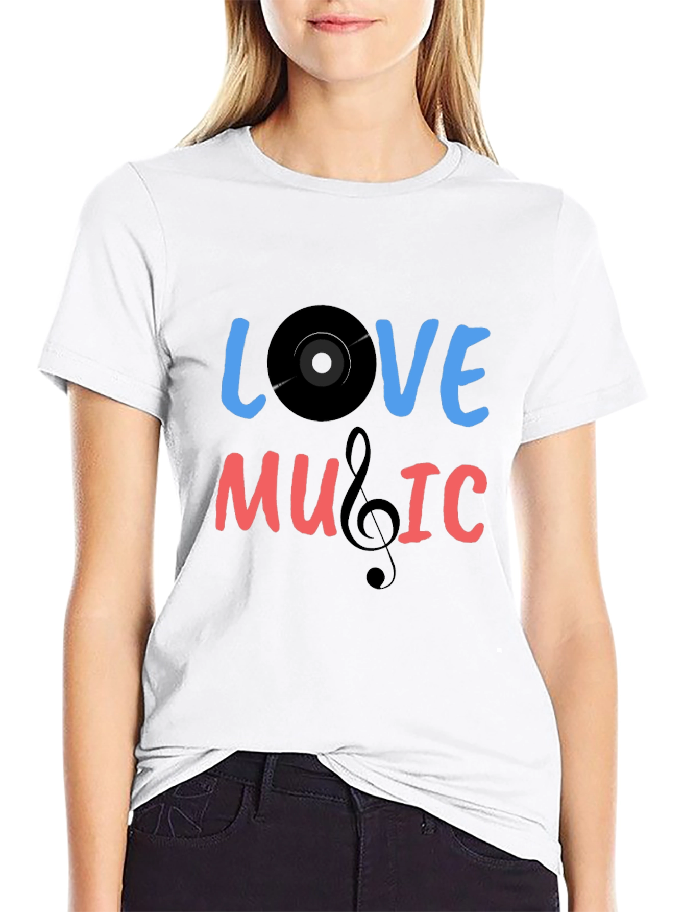 Love Music Graphic T-Shirt - Black Cotton Tee