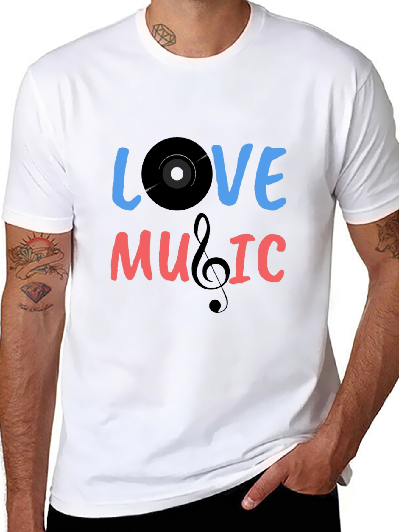 Love Music Graphic T-Shirt - Black Cotton Tee
