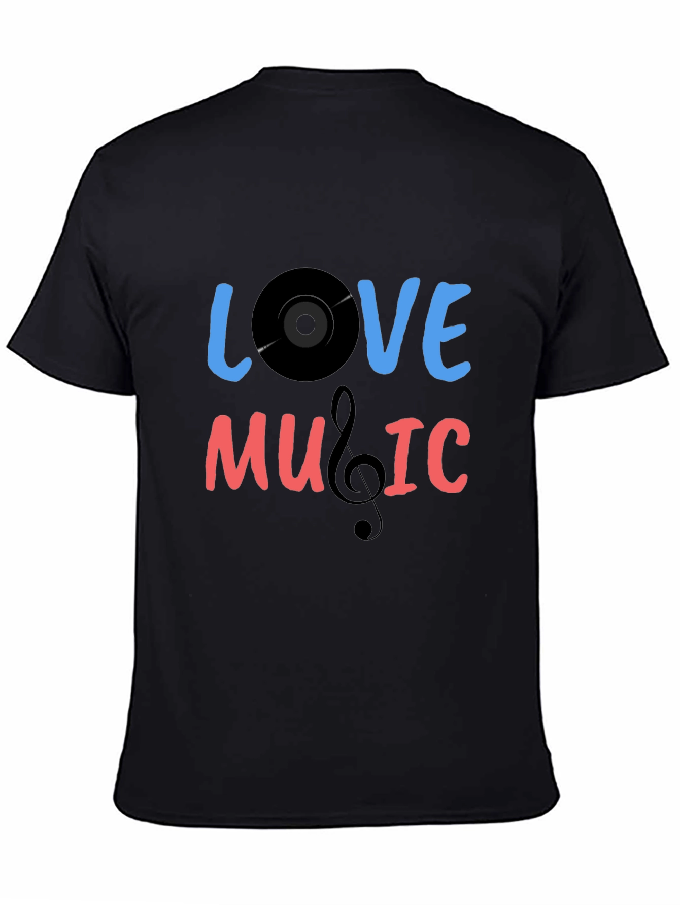 Love Music Graphic T-Shirt - Black Cotton Tee